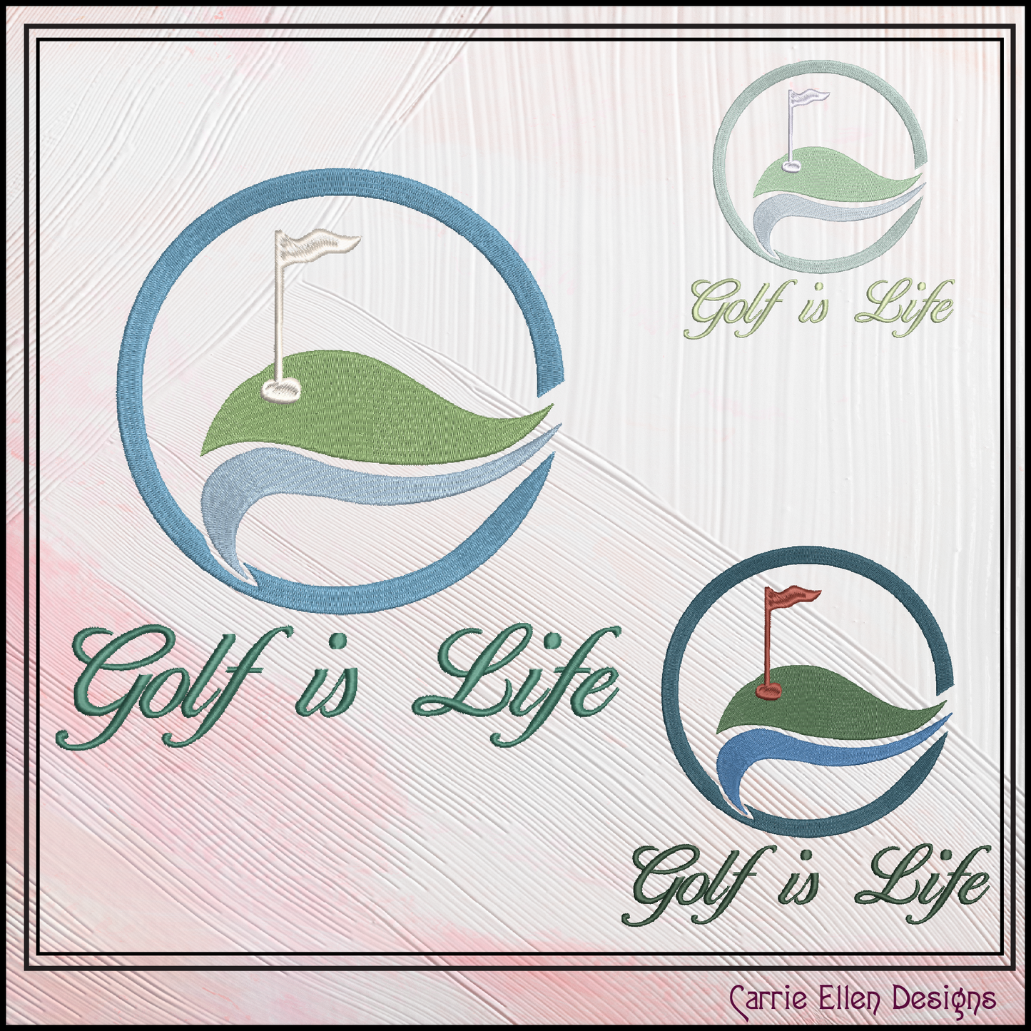 Golf Machine Embroidery Design, Golf is Life Golf Green, Golf Ball, Sport Embroidery, 6 Sizes (0110)