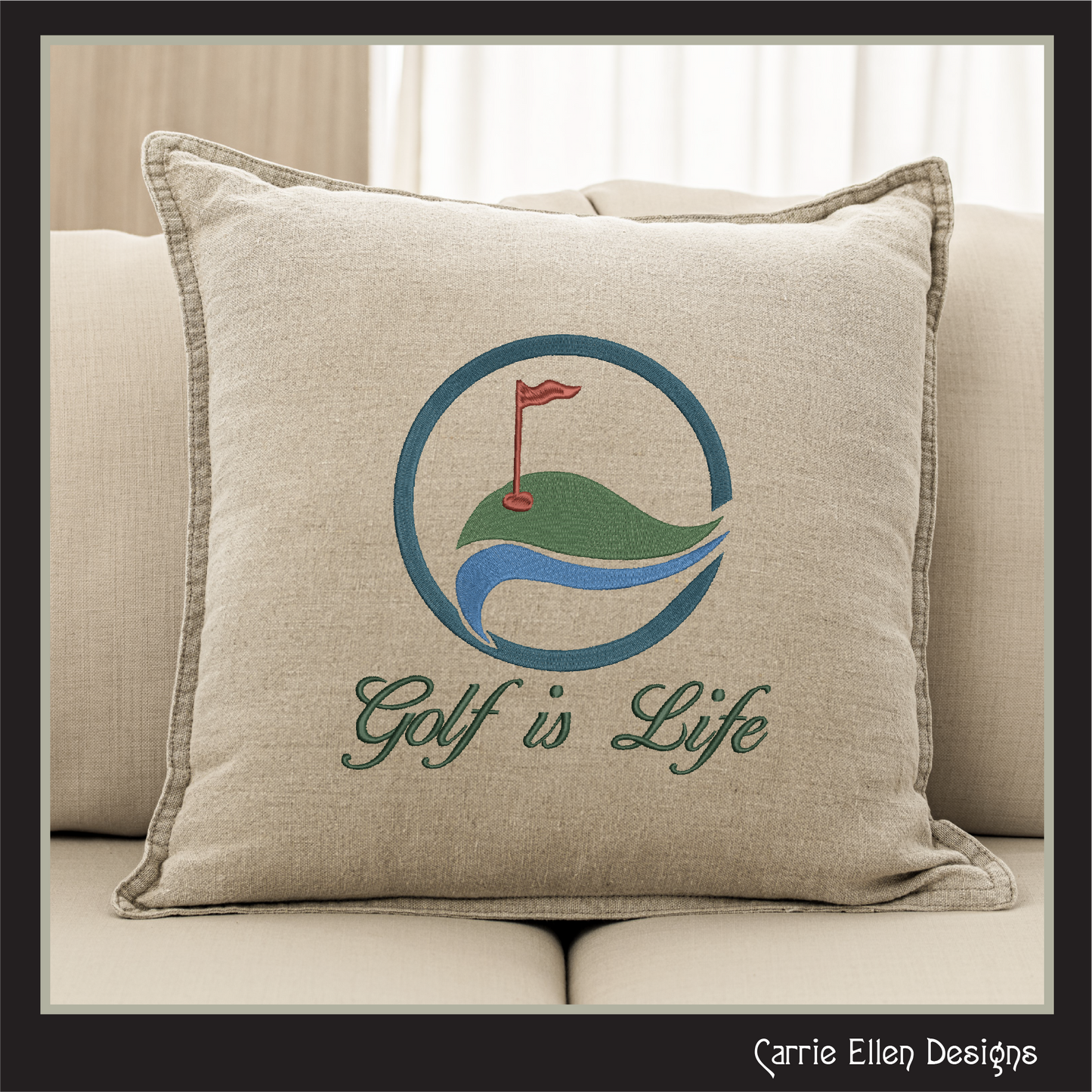 Golf Machine Embroidery Design, Golf is Life Golf Green, Golf Ball, Sport Embroidery, 6 Sizes (0110)