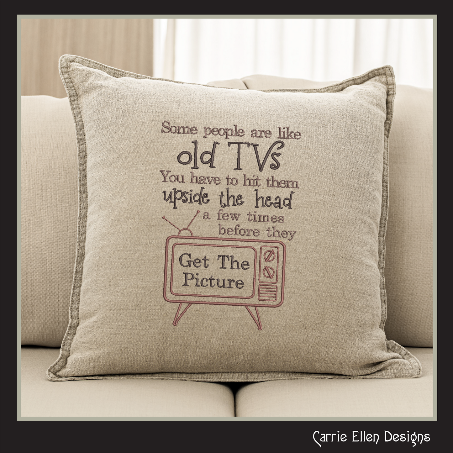 Old TVs Machine Embroidery Design – Funny Snarky Saying – Sarcastic Embroidery Pattern File, 6 Sizes (0664)