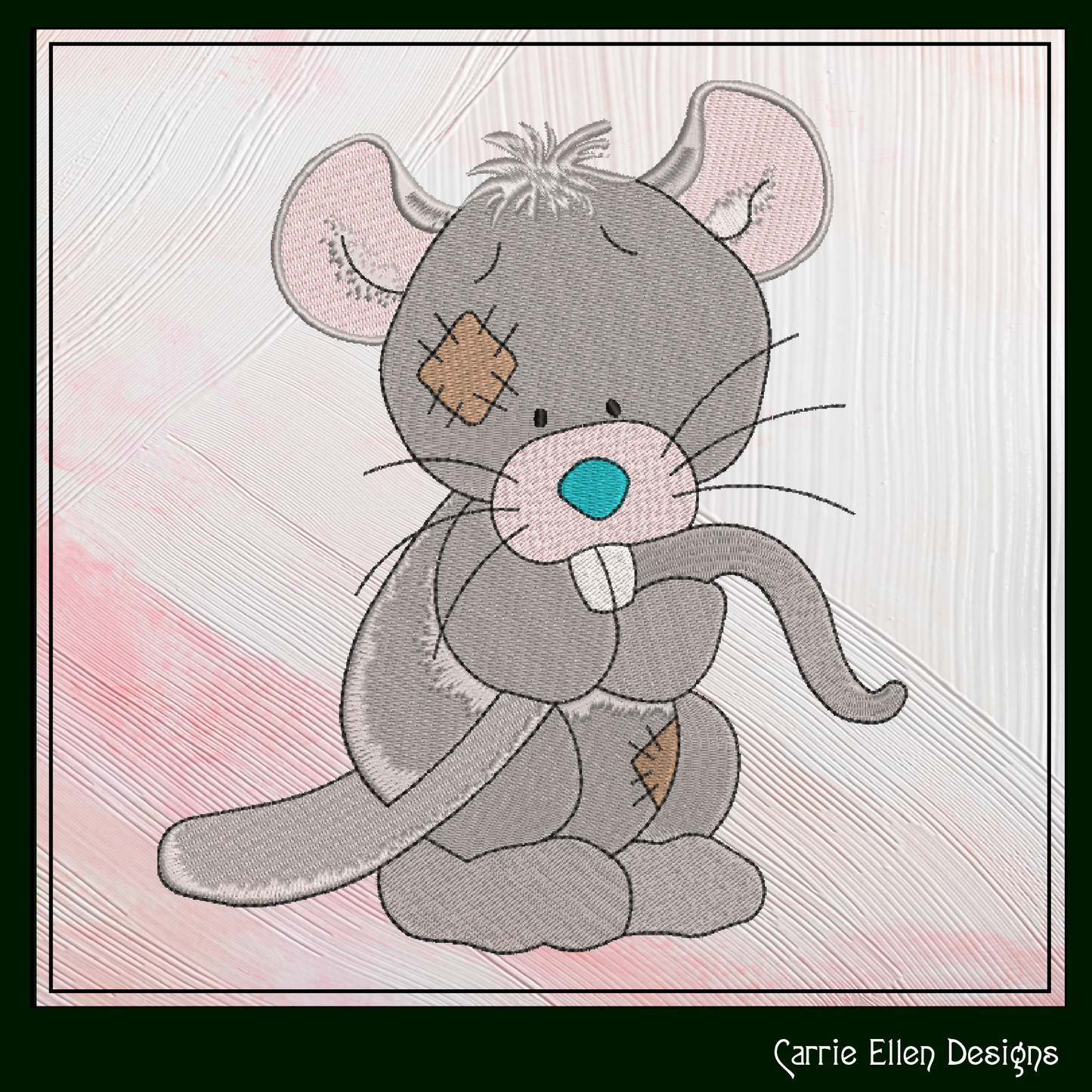Toy Stuffed Rat Machine Embroidery Design for Babies and Kids | Vintage Plush Rat Pattern | Blue Nose Tatty Teddy Inspired | 6 Sizes (0765)