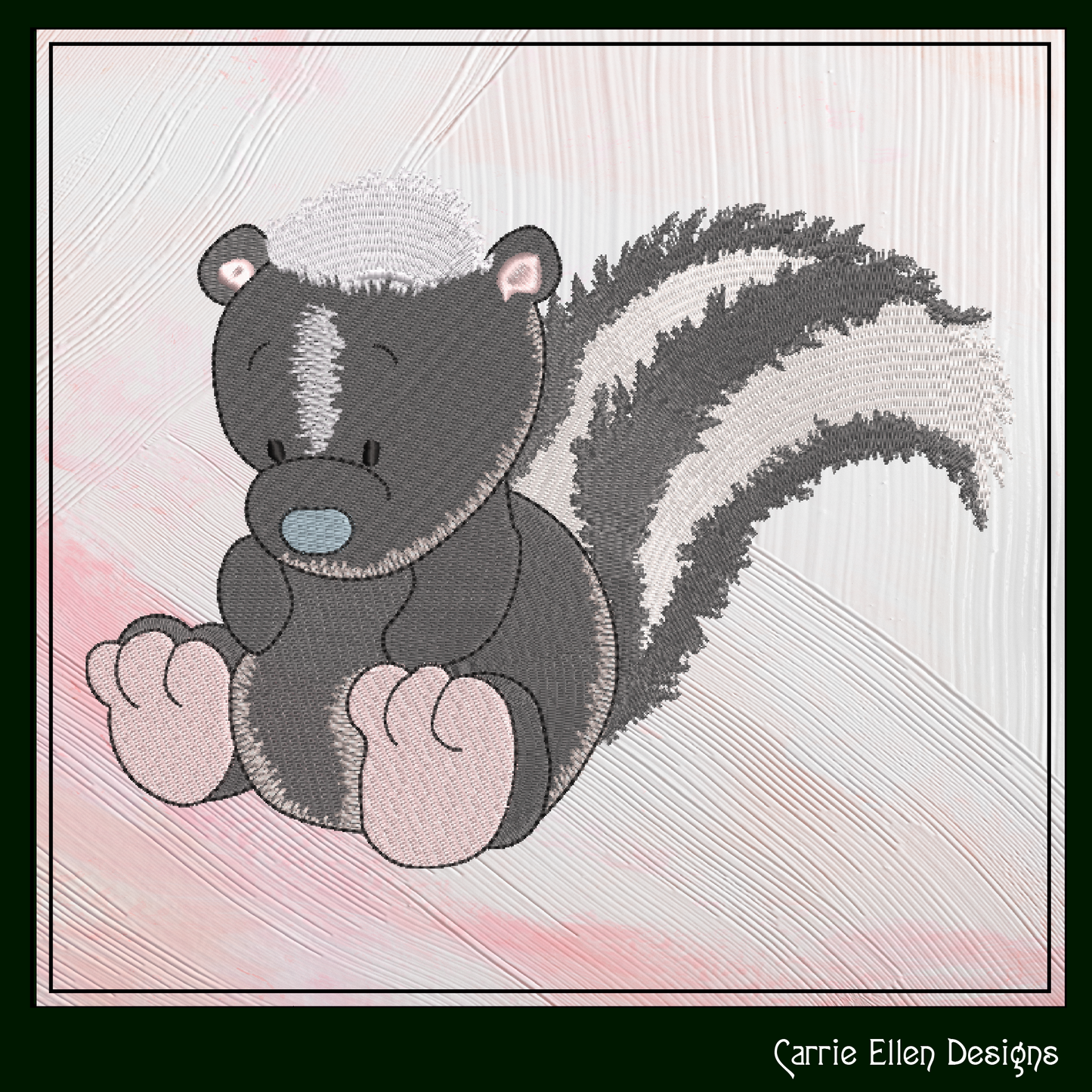 Toy Stuffed Skunk Machine Embroidery Design for Babies and Kids | Vintage Plush Skunk Pattern | Blue Nose Tatty Teddy Inspired | 6 Sizes (0766)