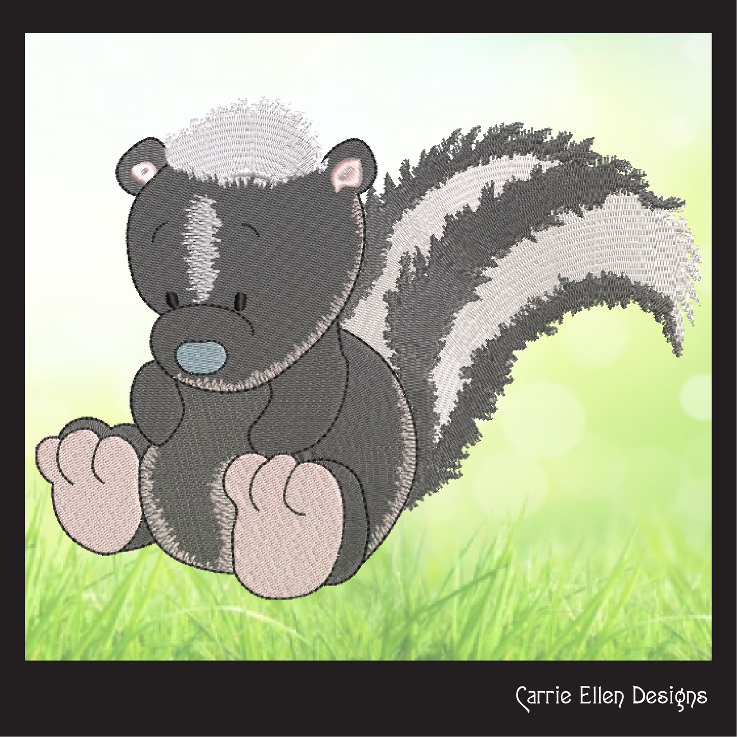 Toy Stuffed Skunk Machine Embroidery Design for Babies and Kids | Vintage Plush Skunk Pattern | Blue Nose Tatty Teddy Inspired | 6 Sizes (0766)