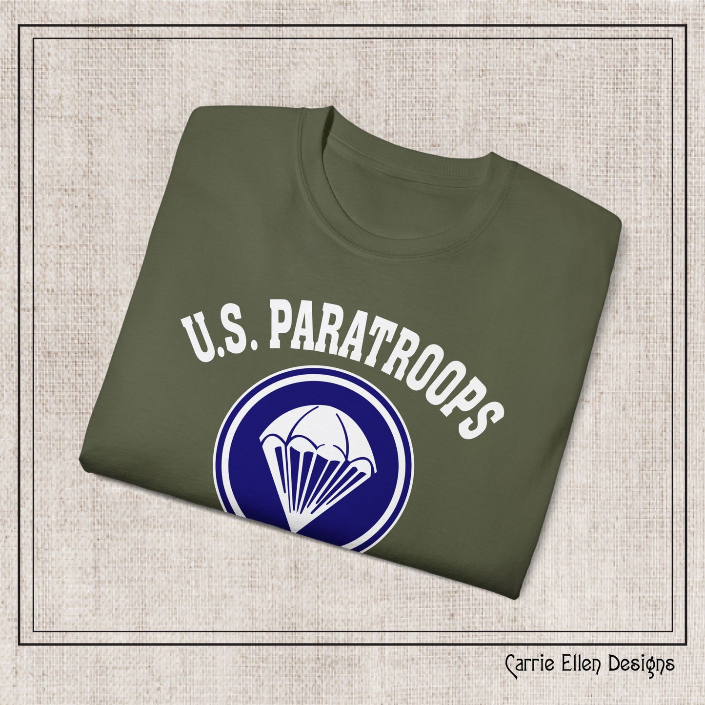 US Paratroops Camp Mackall North Carolina Short Sleeve Tee – Vintage WWII U.S. Army Reproduction T-Shirt, Military Pride Tee, Veteran Gift (P-6055)