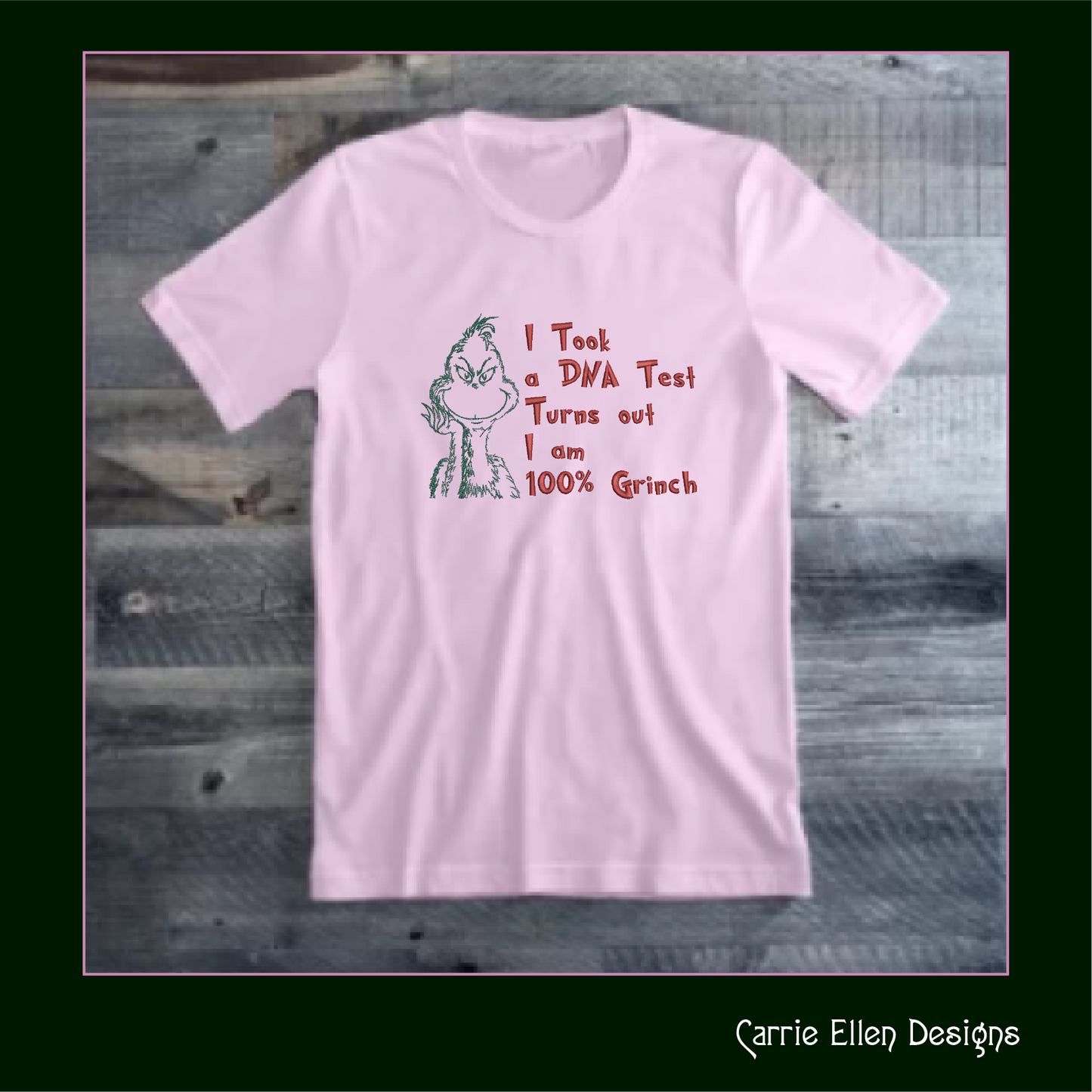100% Grinch Machine Embroidery Design – Funny Holiday Saying, Christmas Snark Quote, 8 Sizes (1017)
