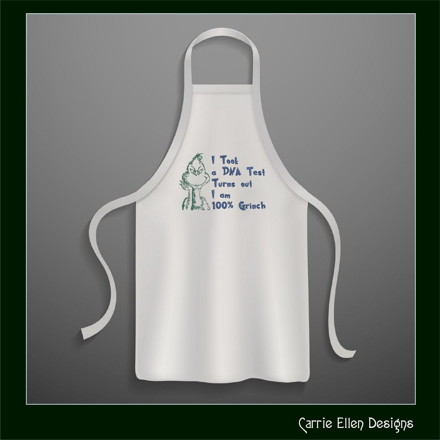 100% Grinch Machine Embroidery Design – Funny Holiday Saying, Christmas Snark Quote, 8 Sizes (1017)