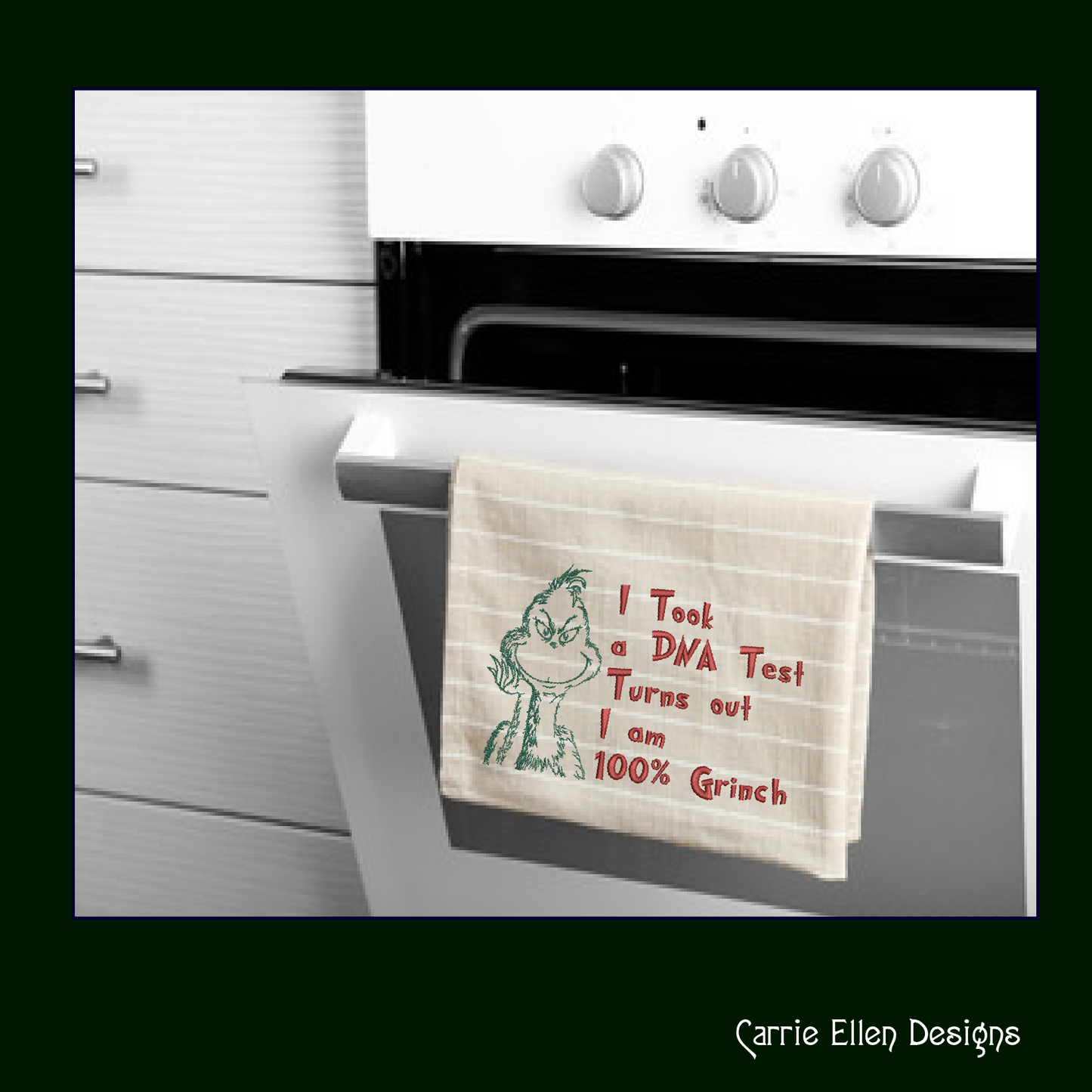 100% Grinch Machine Embroidery Design – Funny Holiday Saying, Christmas Snark Quote, 8 Sizes (1017)