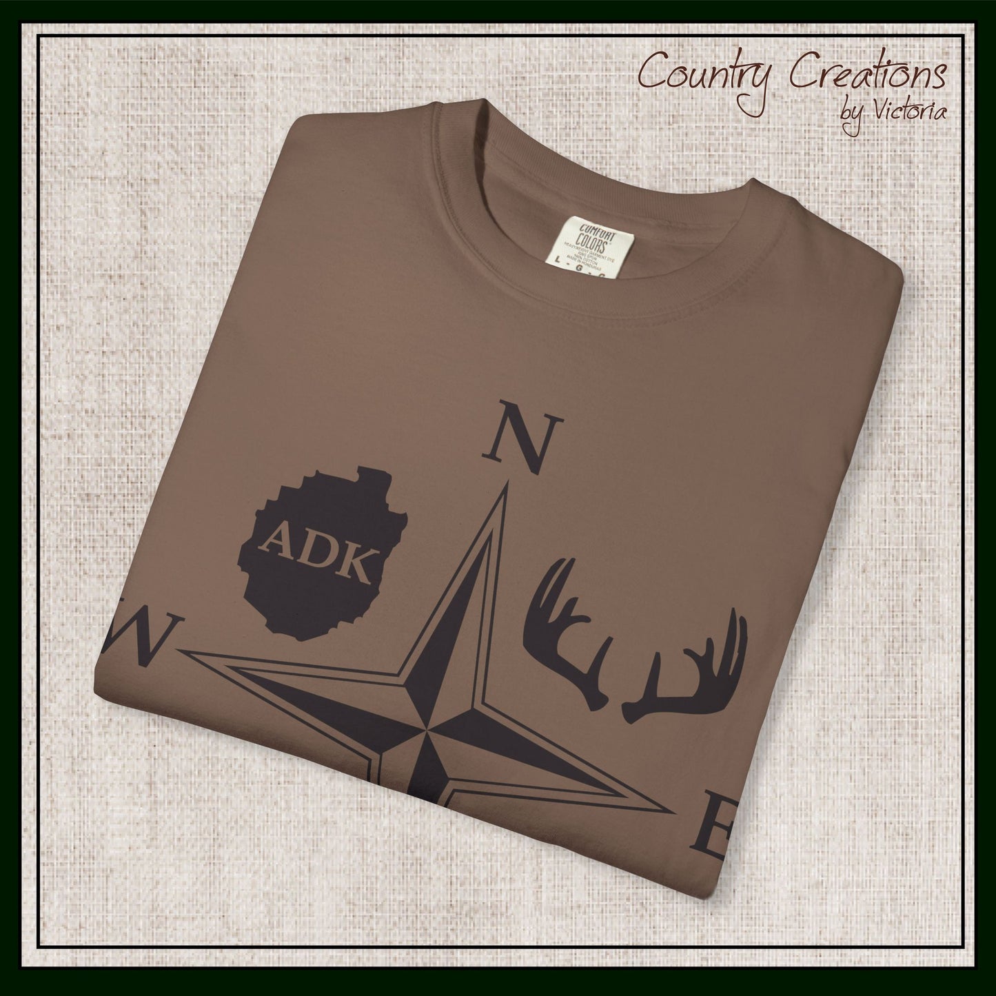 Adirondack Adventurers Compass Comfort Colors Short Sleeve Unisex T-Shirt - ADK Hunters Compass (P6027)
