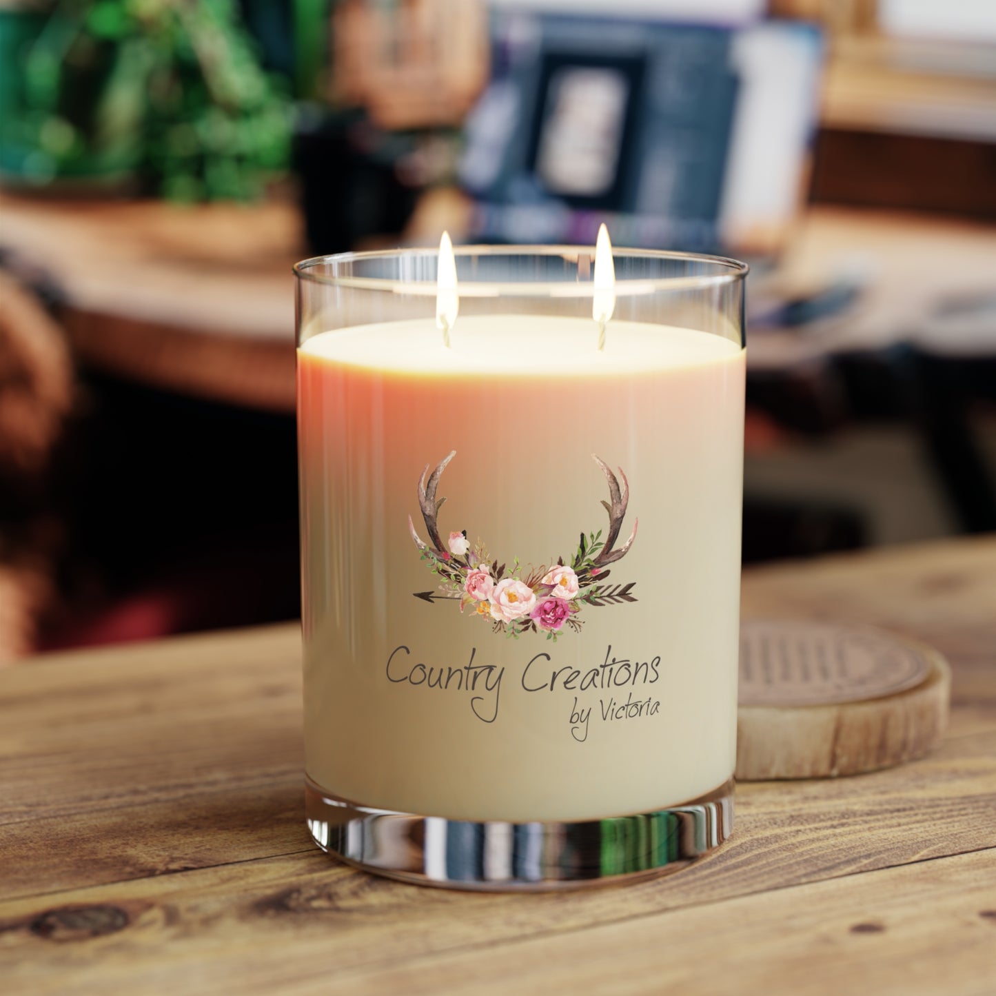 Country Creations Aromatic Candle - Rustic Home Decor, Calming Ambiance, Wedding Favors, Birthday, Cozy Nights (P-6064)