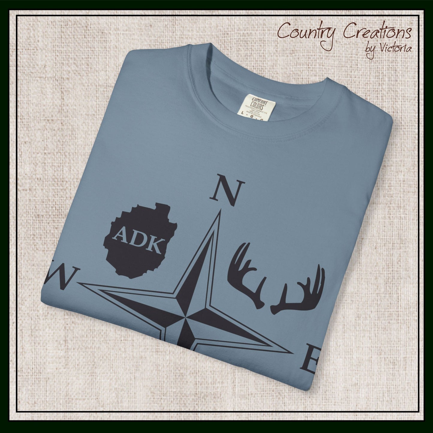Adirondack Adventurers Compass Comfort Colors Short Sleeve Unisex T-Shirt - ADK Hunters Compass (P6027)