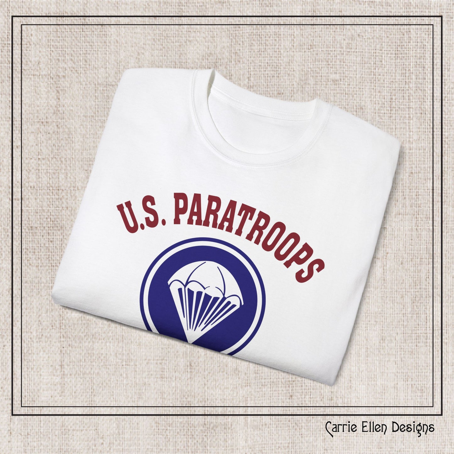 US Paratroops Camp Mackall North Carolina Short Sleeve Tee – Vintage WWII U.S. Army Reproduction T-Shirt, Military Pride Tee, Veteran Gift (P-6055)