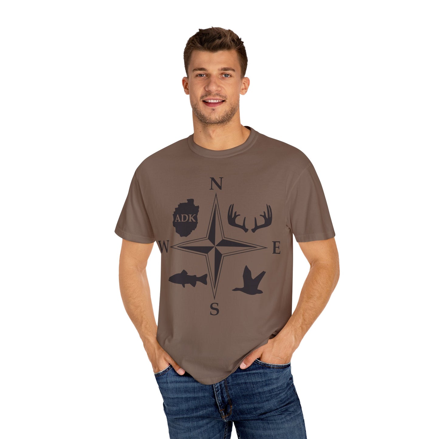 Adirondack Adventurers Compass Comfort Colors Short Sleeve Unisex T-Shirt - ADK Hunters Compass (P6027)