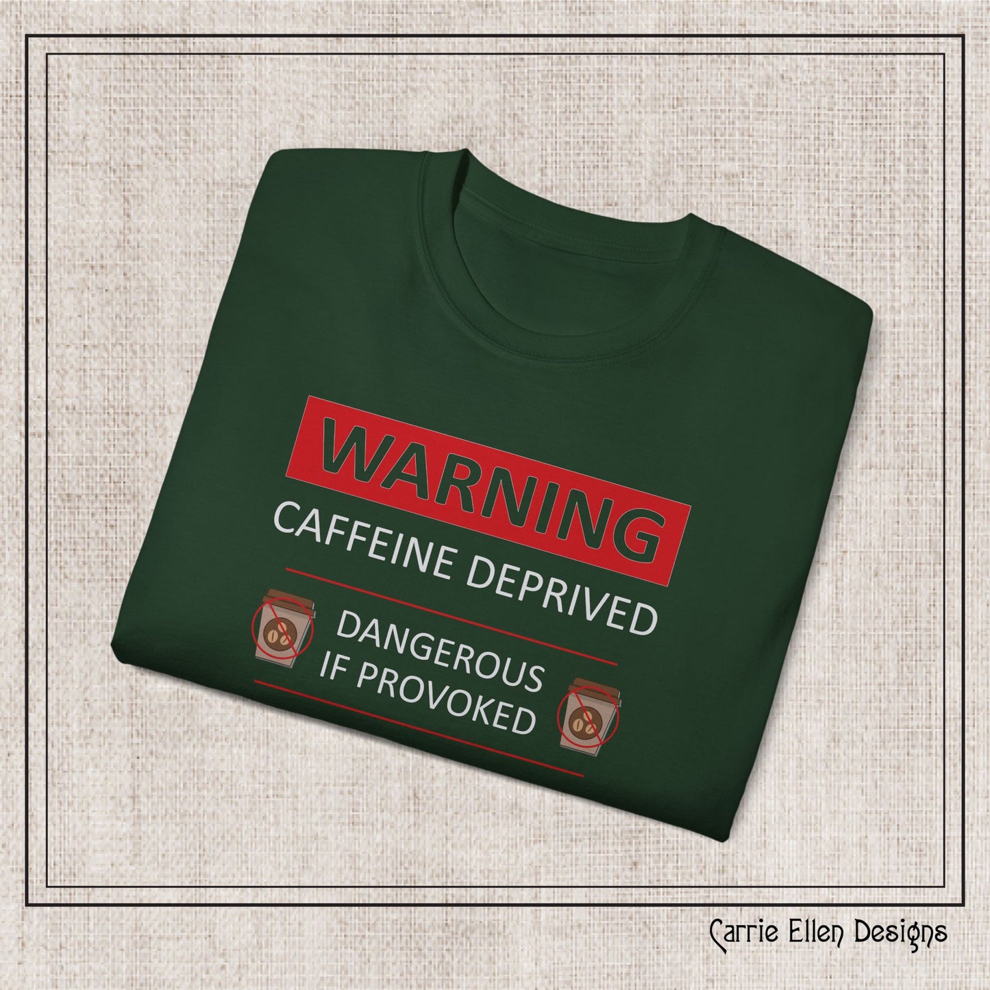 Caffeine Deprived T-Shirt | Funny Unisex Short Sleeve Printed Tee for Coffee Lovers (P-6072)