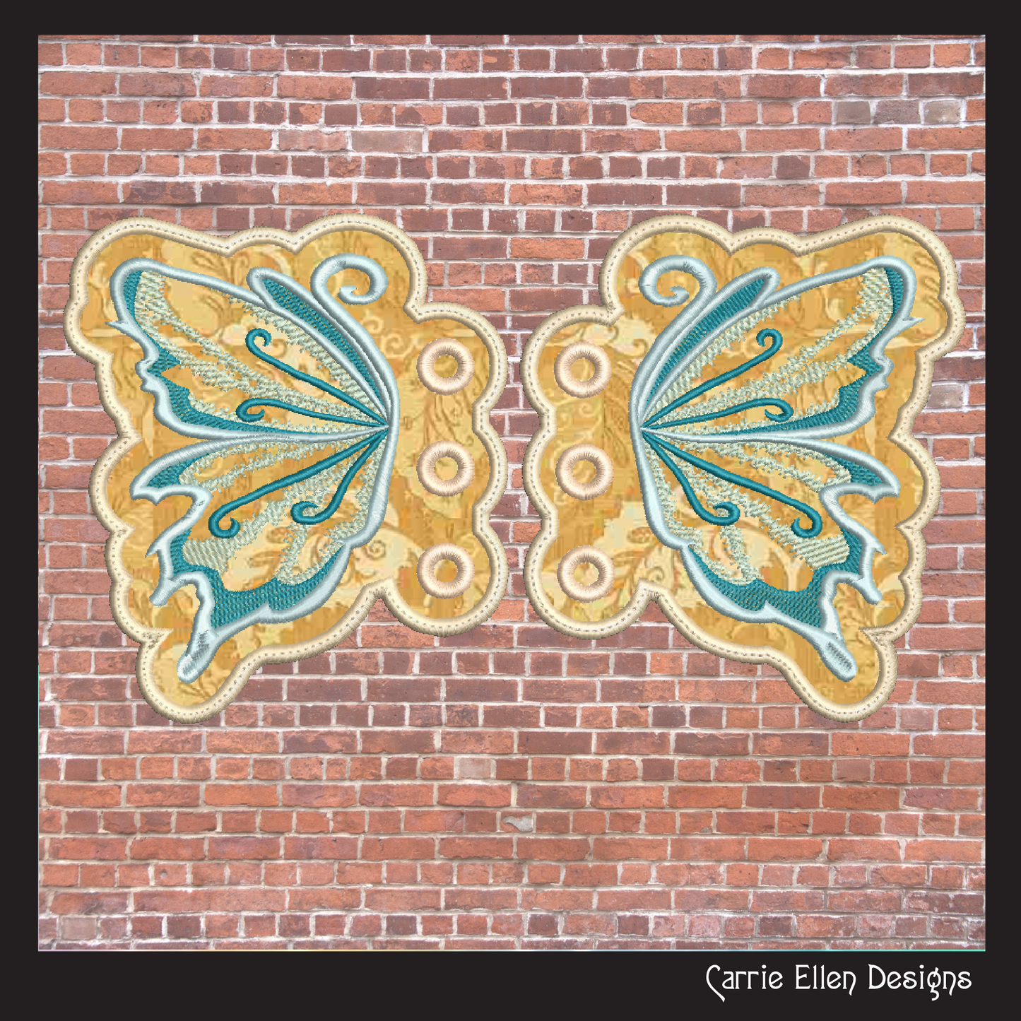 Butterfly ITH Shoe Wing Charms – In The Hoop Embroidery Design for Shoes and Boots – 4x4 & 5x7 Hoop Sizes (1258)