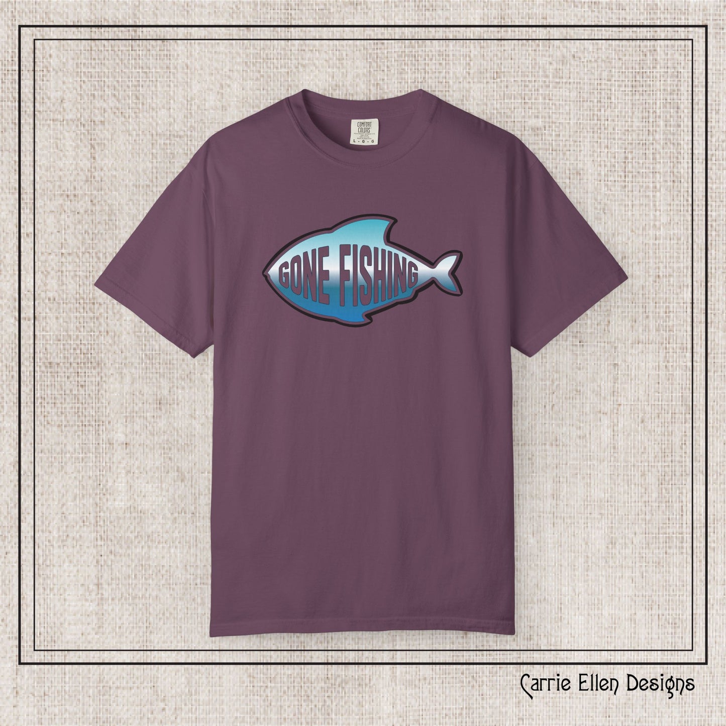 Gone Fishing Comfort Colors T-Shirt | Garment-Dyed Short Sleeve T-Shirt, Perfect for Fishing Enthusiasts (P-6065)