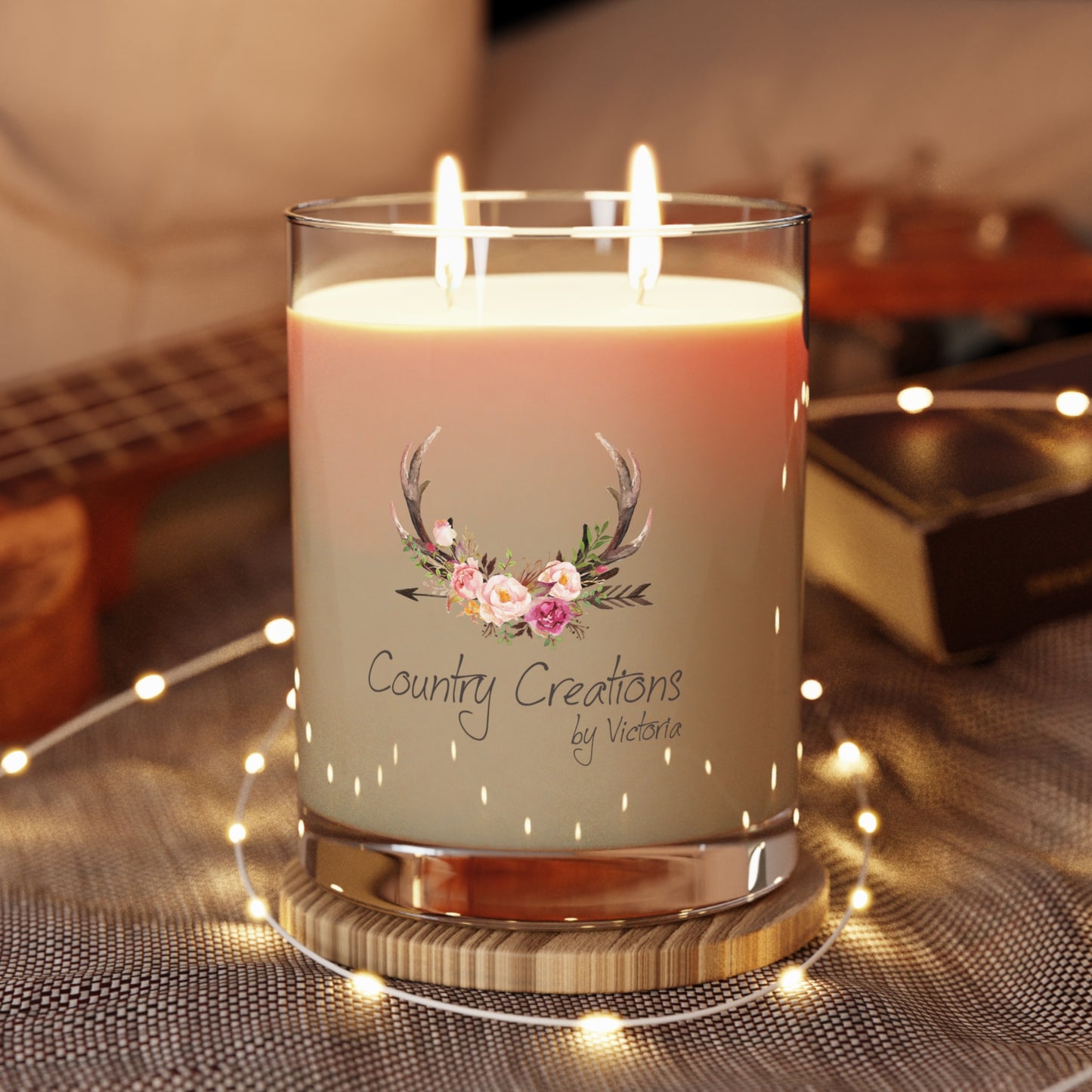 Country Creations Aromatic Candle - Rustic Home Decor, Calming Ambiance, Wedding Favors, Birthday, Cozy Nights (P-6064)