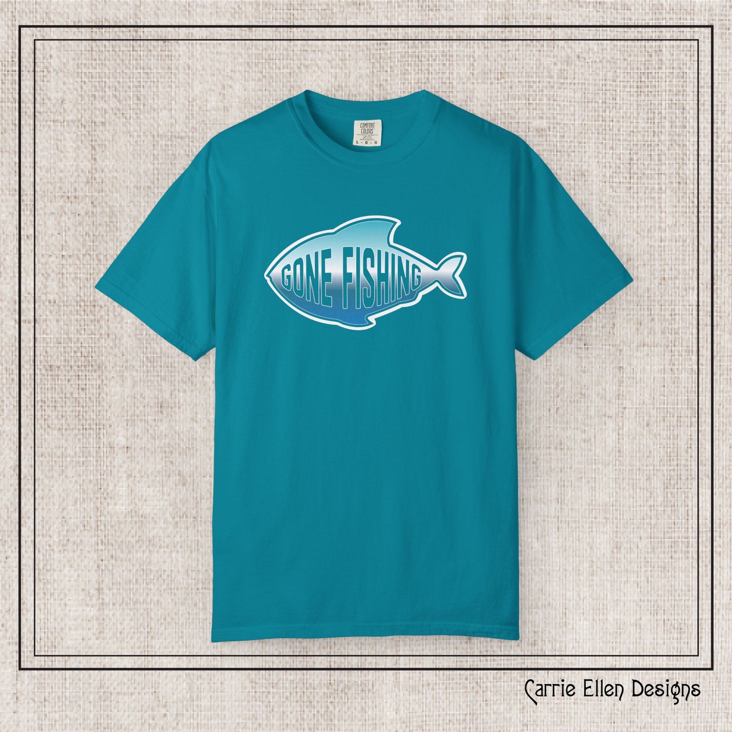 Gone Fishing Comfort Colors T-Shirt | Garment-Dyed Short Sleeve T-Shirt, Perfect for Fishing Enthusiasts (P-6065)