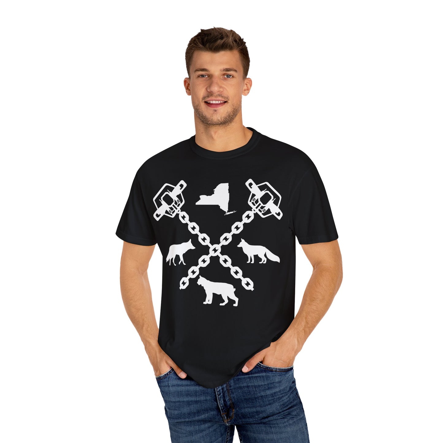 New York Trapper Unisex Comfort Colors T-Shirt – Hunter Lover Gift, Rustic Outdoor Graphic Tee (P6028)
