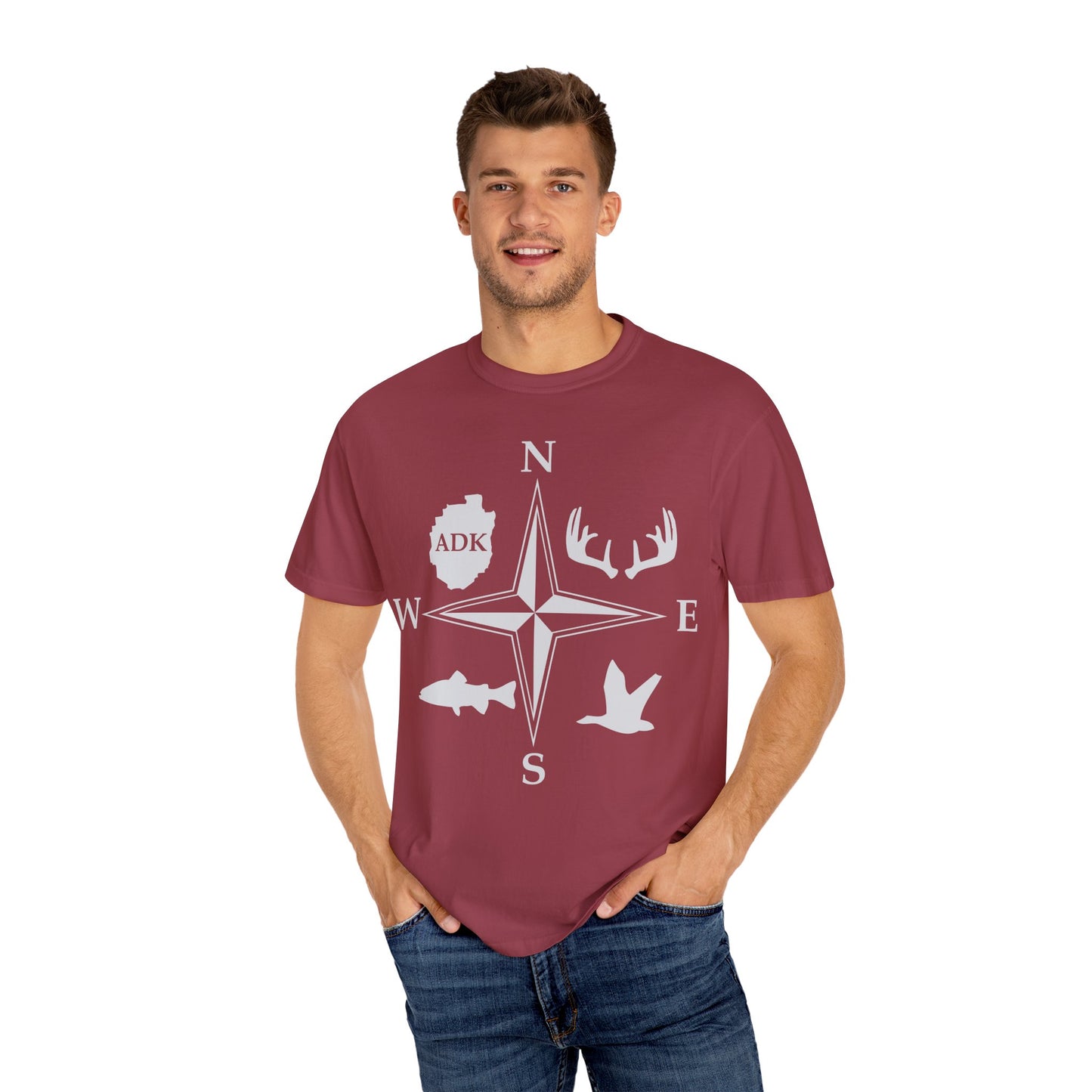 Adirondack Adventurers Compass Comfort Colors Short Sleeve Unisex T-Shirt - ADK Hunters Compass (P6027)