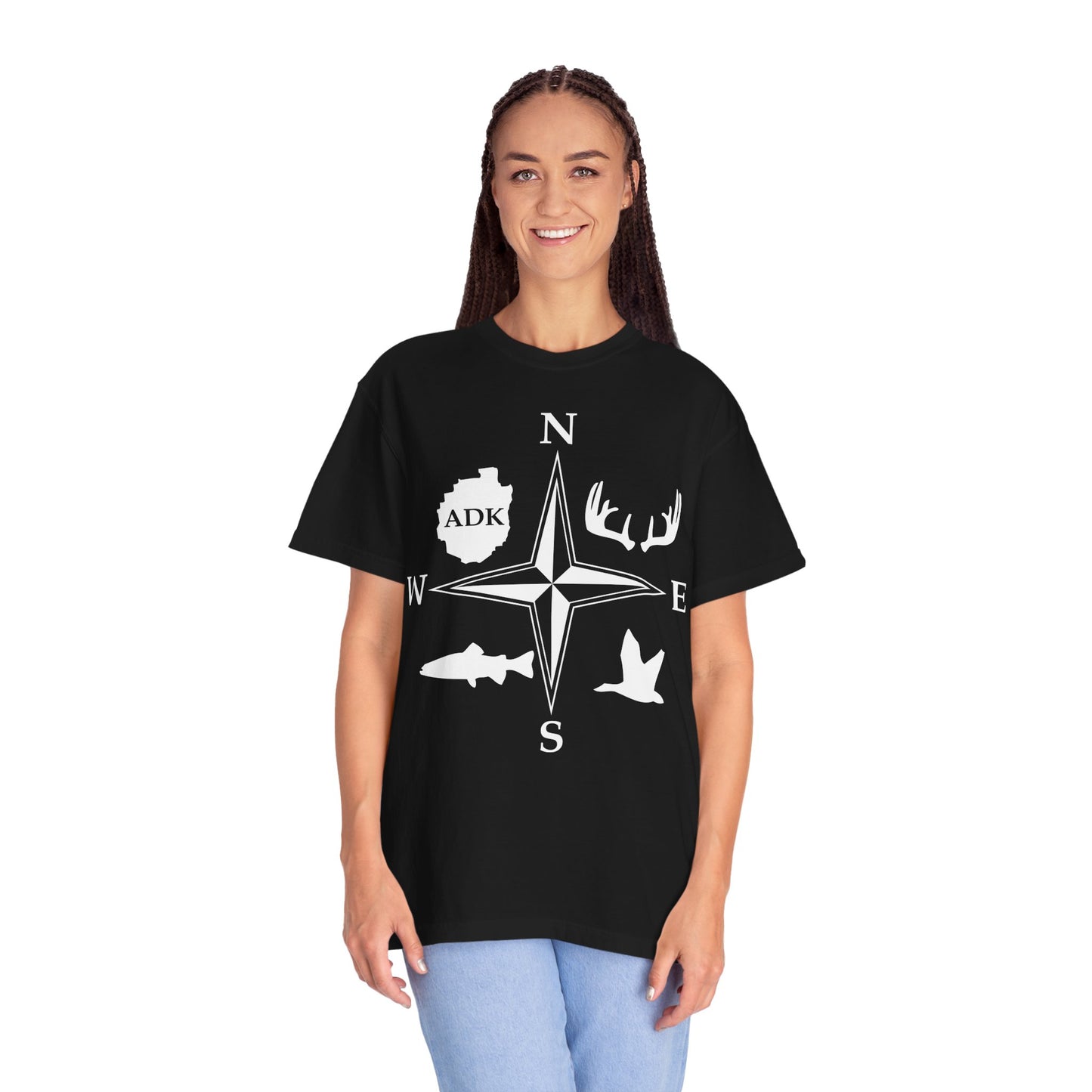 Adirondack Adventurers Compass Comfort Colors Short Sleeve Unisex T-Shirt - ADK Hunters Compass (P6027)