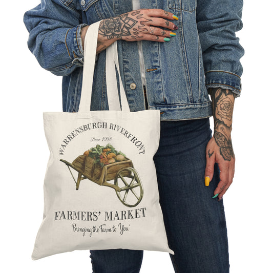 Warrensburgh Riverfront Farmers Market Natural Tote Bag - Eco-Friendly Shopping Bag (P-6010)