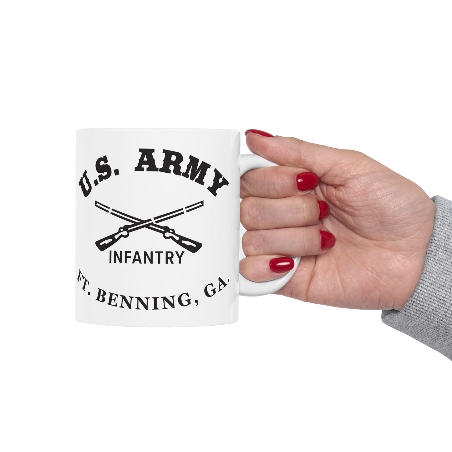 US Army Fort Benning Infantry Ceramic Mug – Vintage WWII U.S. Army Reproduction – 11oz & 15oz (P-6044)