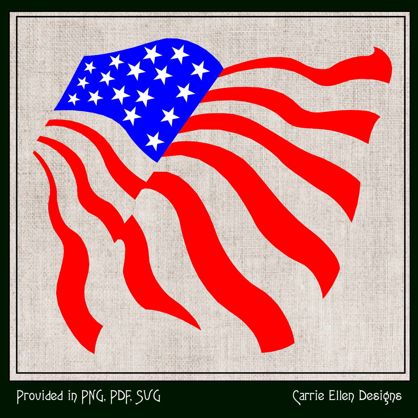American Flag SVG Vector Clip Art, Abstract USA Flag Cutting File Design, July 4th Memorial Day (1606)