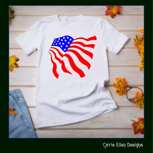 American Flag SVG Vector Clip Art, Abstract USA Flag Cutting File Design, July 4th Memorial Day (1606)