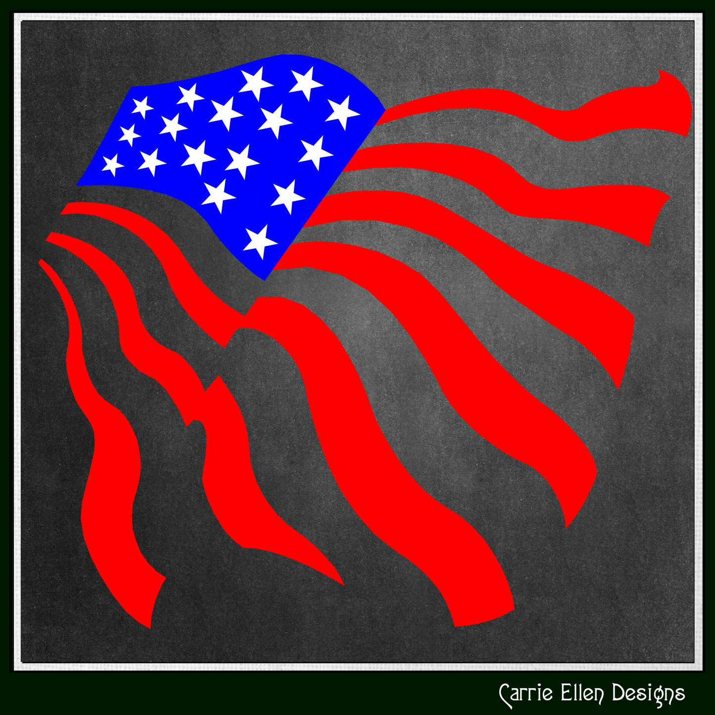 American Flag SVG Vector Clip Art, Abstract USA Flag Cutting File Design, July 4th Memorial Day (1606)