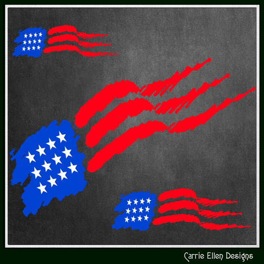 American Flag SVG Vector Clip Art, Abstract USA Flag Cutting File Design, July 4th Memorial Day (1607)