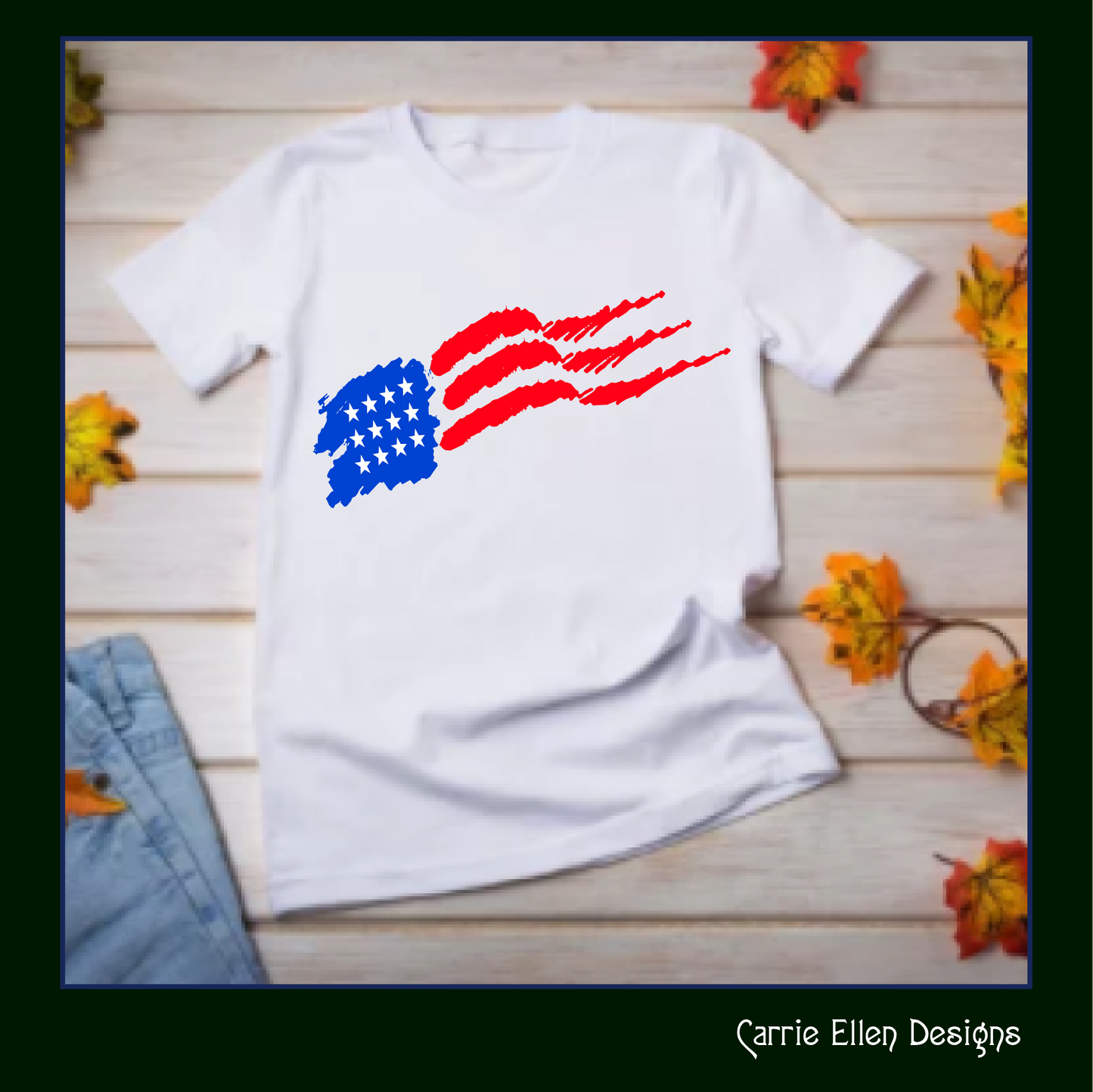 American Flag SVG Vector Clip Art, Abstract USA Flag Cutting File Design, July 4th Memorial Day (1607)
