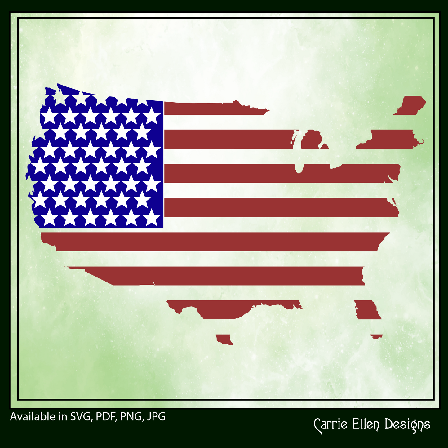 American Flag SVG Vector Clip Art, USA Flag Cutting File Design, July 4th Memorial Day (1608)