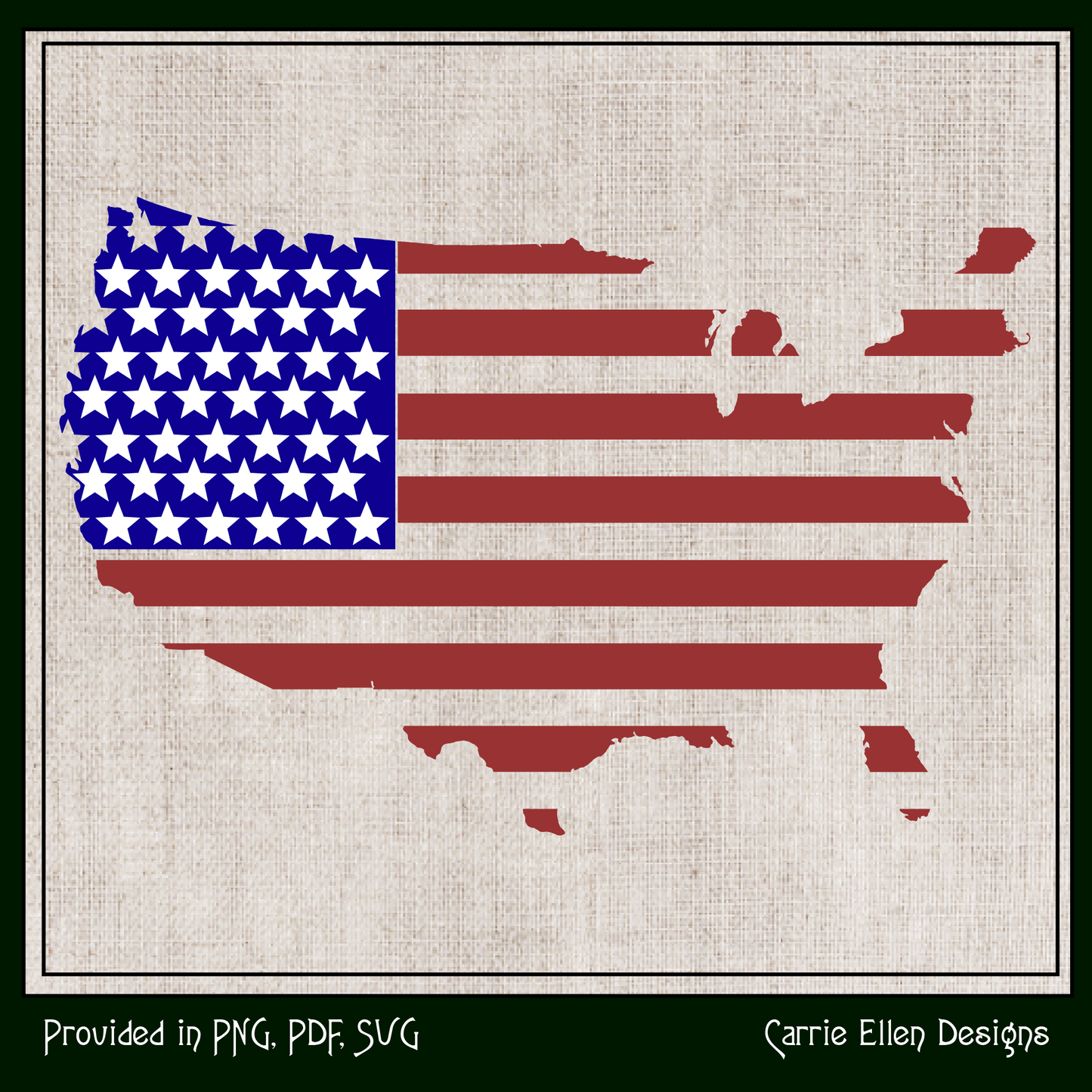 American Flag SVG Vector Clip Art, USA Flag Cutting File Design, July 4th Memorial Day (1608)