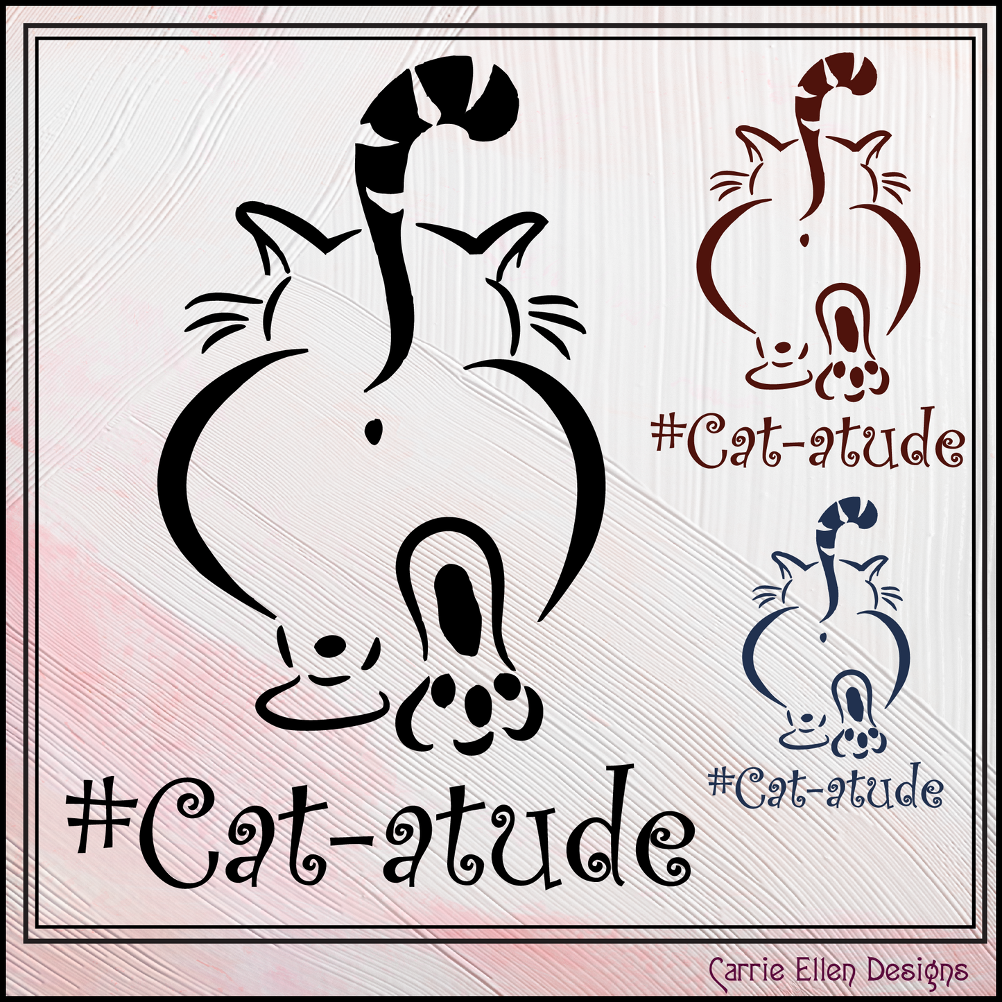 Funny Cat SVG Design, Cat Attitude, #Catatude, Fat Cat Walking Away Vector Art, (1609)