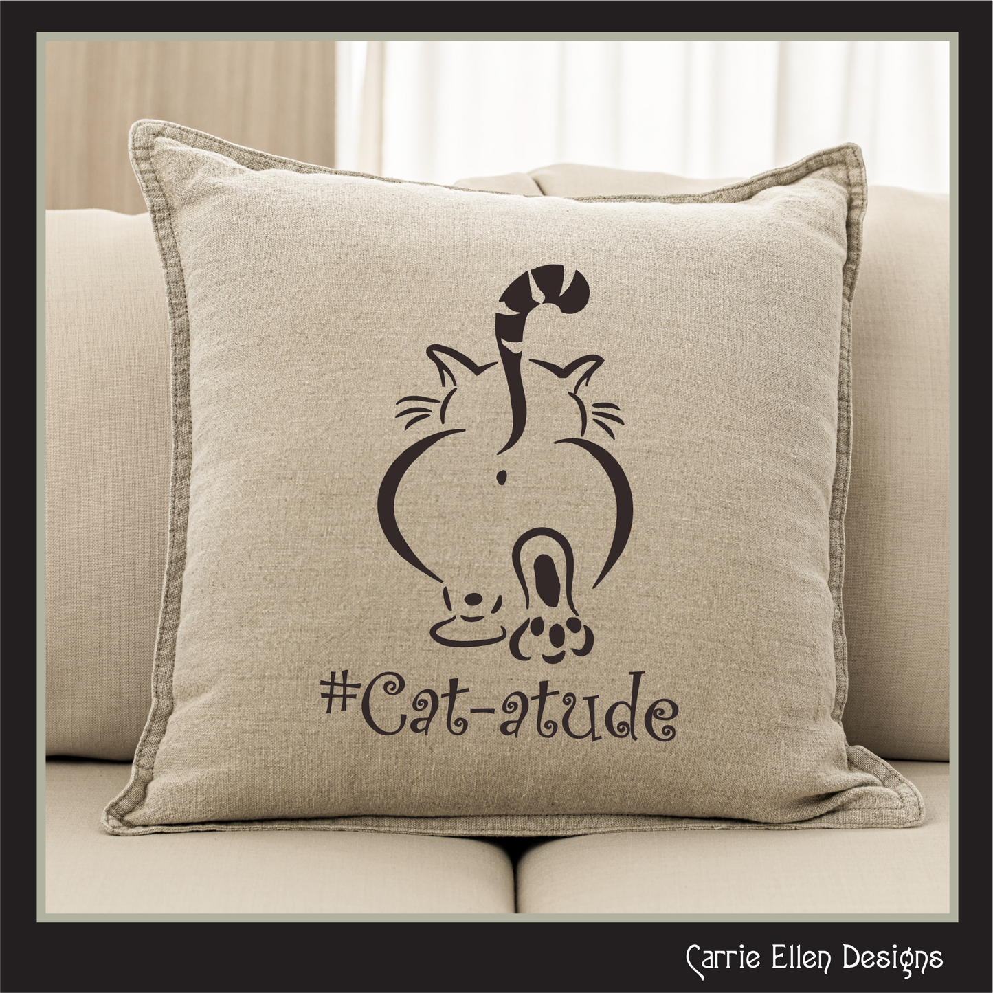 Funny Cat SVG Design, Cat Attitude, #Catatude, Fat Cat Walking Away Vector Art, (1609)