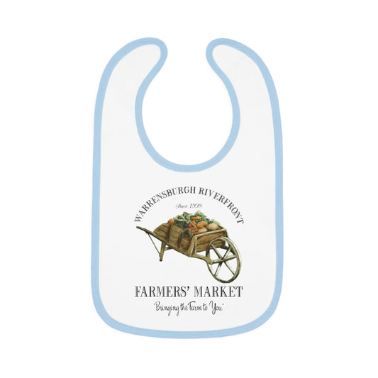 Warrensburgh Farmers' Market Jersey Bib - Cute Baby Bib with Contrast Trim (P-6015)