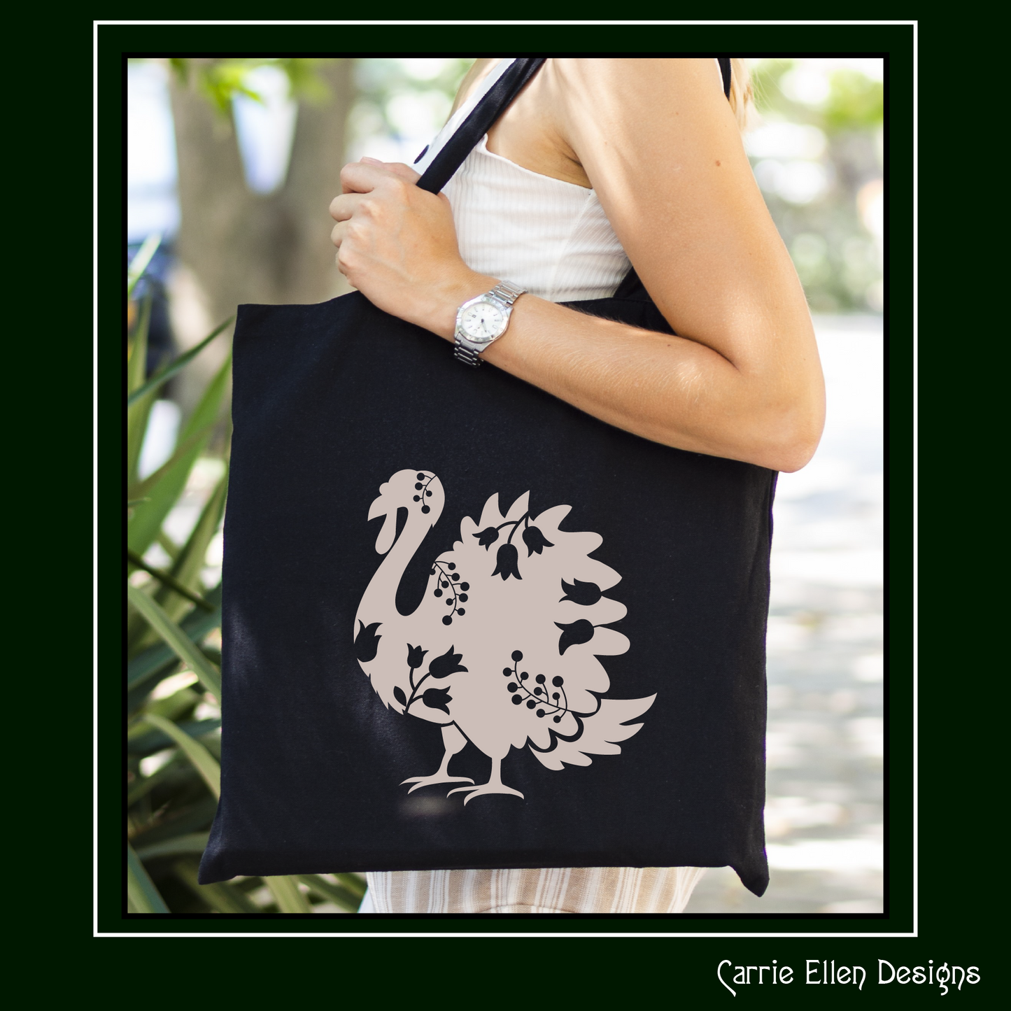 Floral Turkey Vector Clipart, Bird Silhouette with Flowers, Wildflower Turkey Silhouette, (1619)