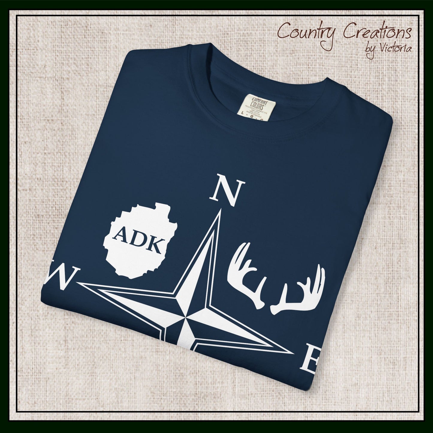 Adirondack Adventurers Compass Comfort Colors Short Sleeve Unisex T-Shirt - ADK Hunters Compass (P6027)