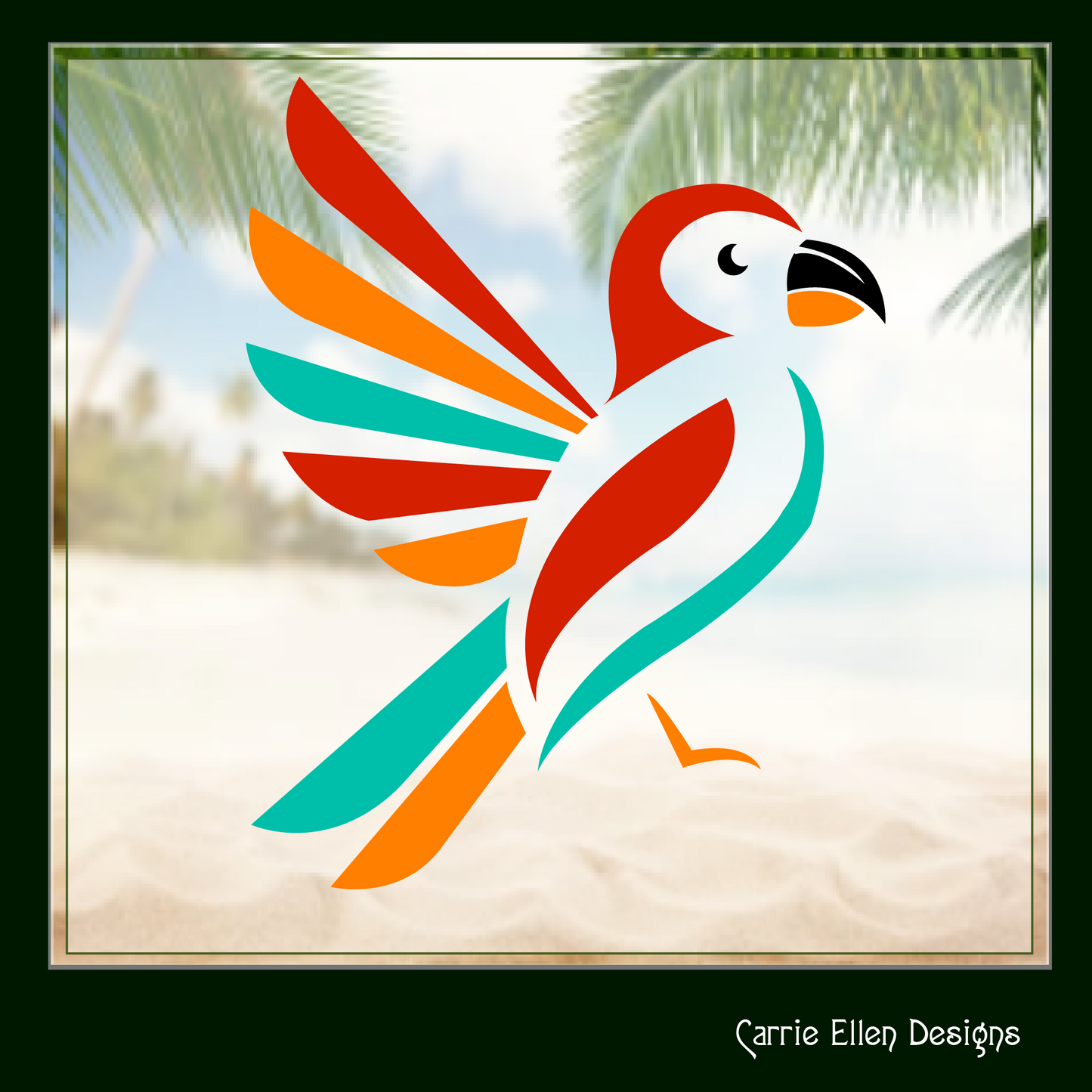 Artistic Parrot SVG Design, Colorful Jungle Bird Vector Clipart, Cockatoo Wildlife Art (1652)