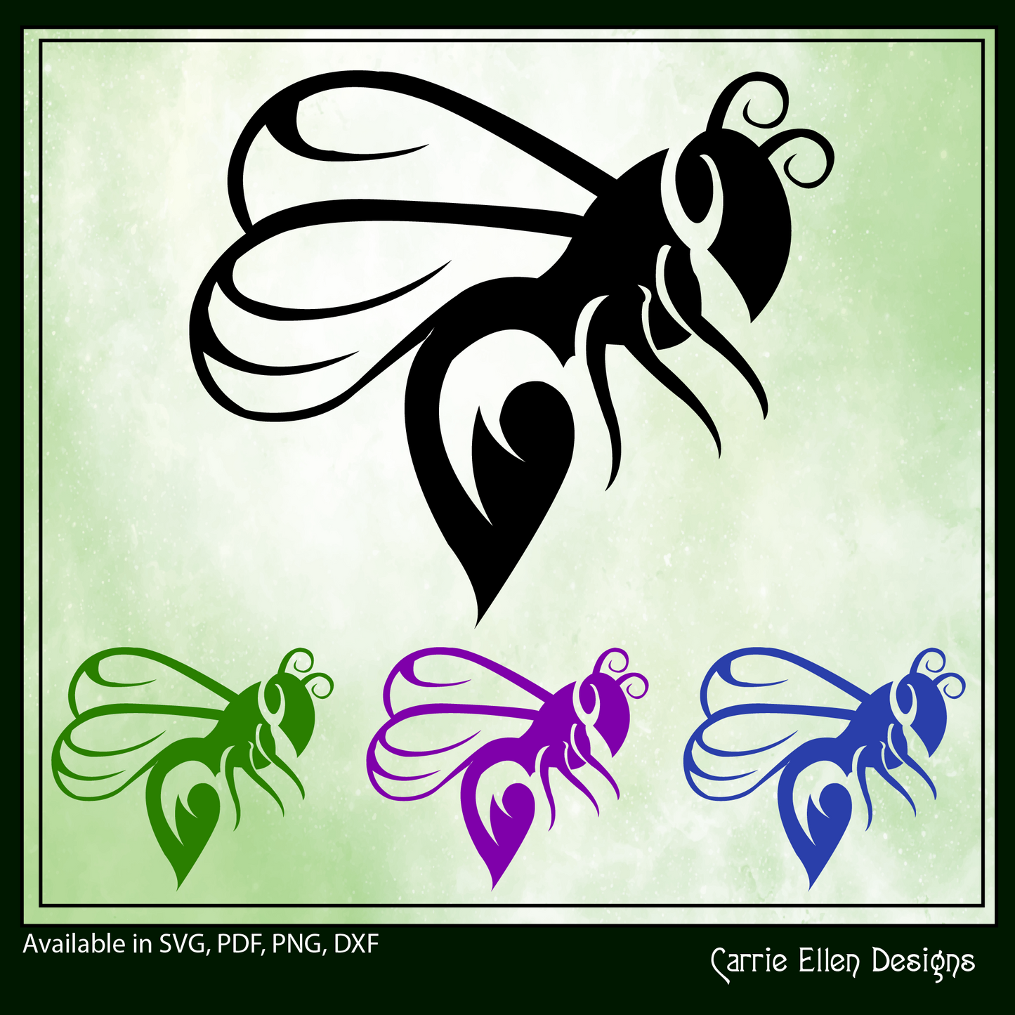 Bee Silhouette SVG Art, Wasp Insect Vector File, Minimalist Design Crafts (1661)