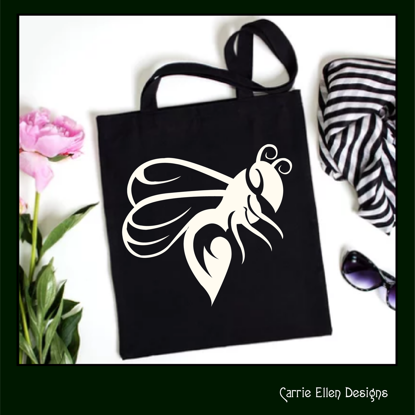 Bee Silhouette SVG Art, Wasp Insect Vector File, Minimalist Design Crafts (1661)