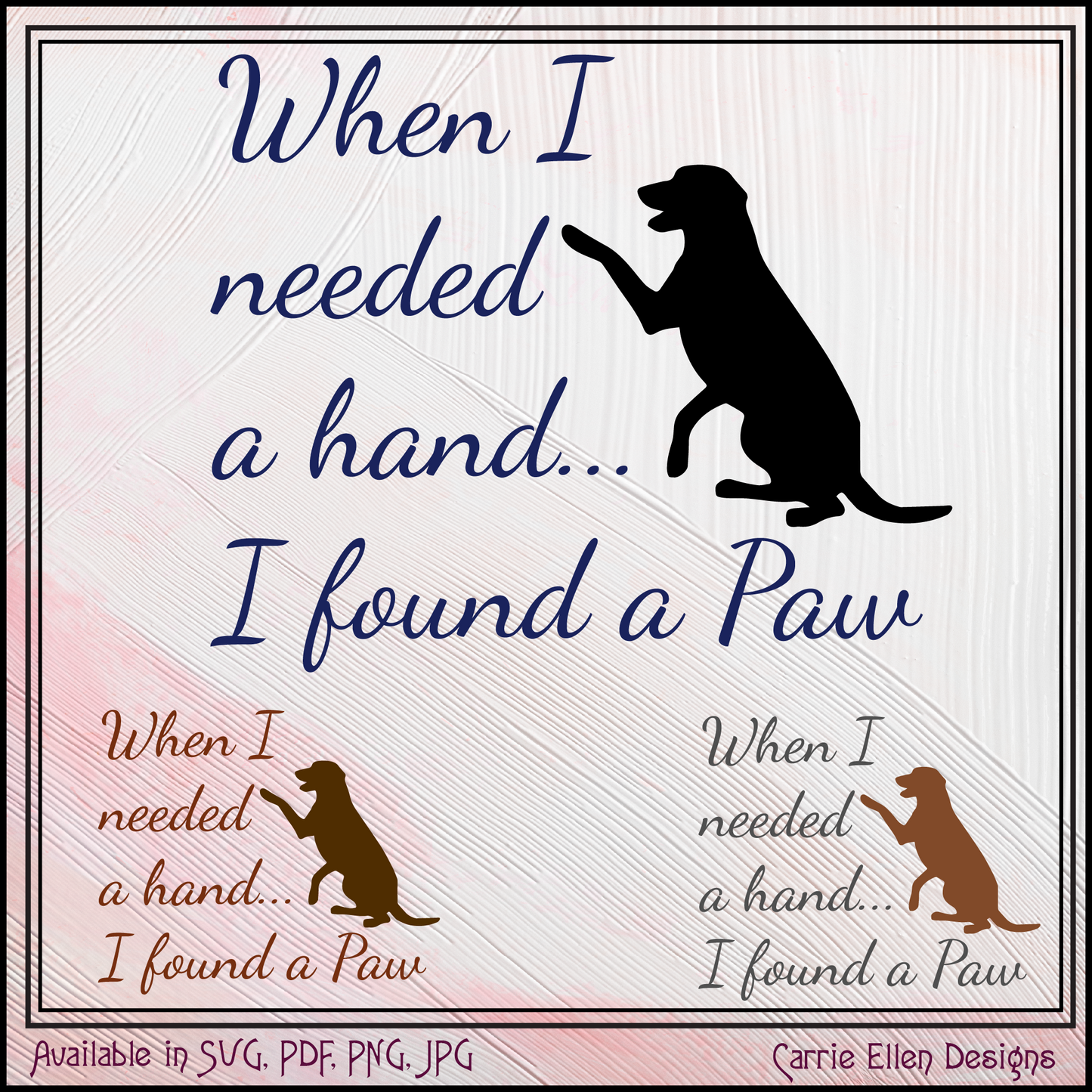 Dog Lover SVG Saying, When you Find a Paw Vector Clipart, Rescue Dog Design File (1662)