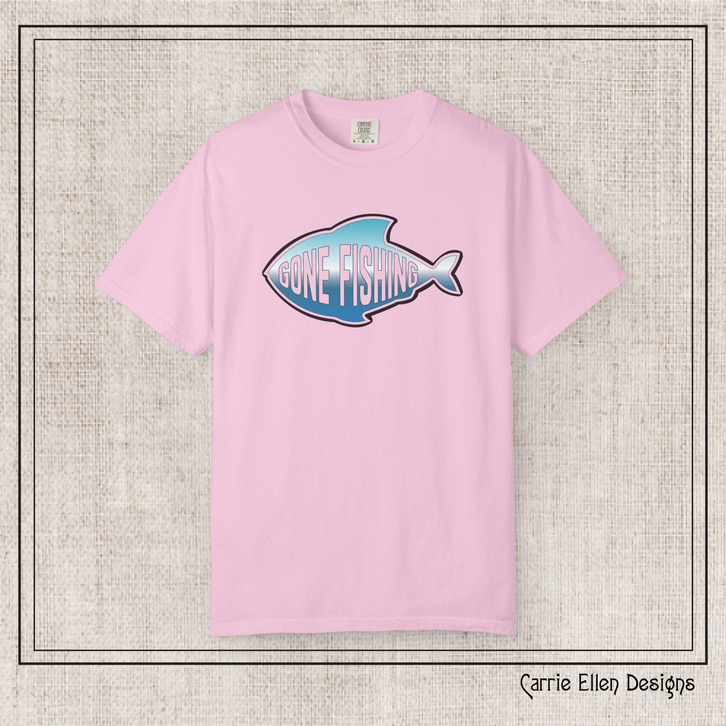 Gone Fishing Comfort Colors T-Shirt | Garment-Dyed Short Sleeve T-Shirt, Perfect for Fishing Enthusiasts (P-6065)