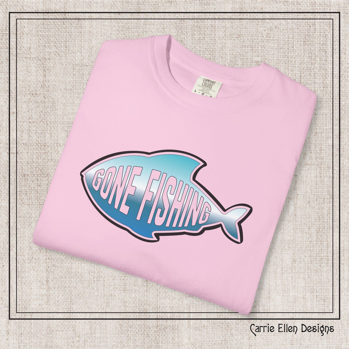 Gone Fishing Comfort Colors T-Shirt | Garment-Dyed Short Sleeve T-Shirt, Perfect for Fishing Enthusiasts (P-6065)