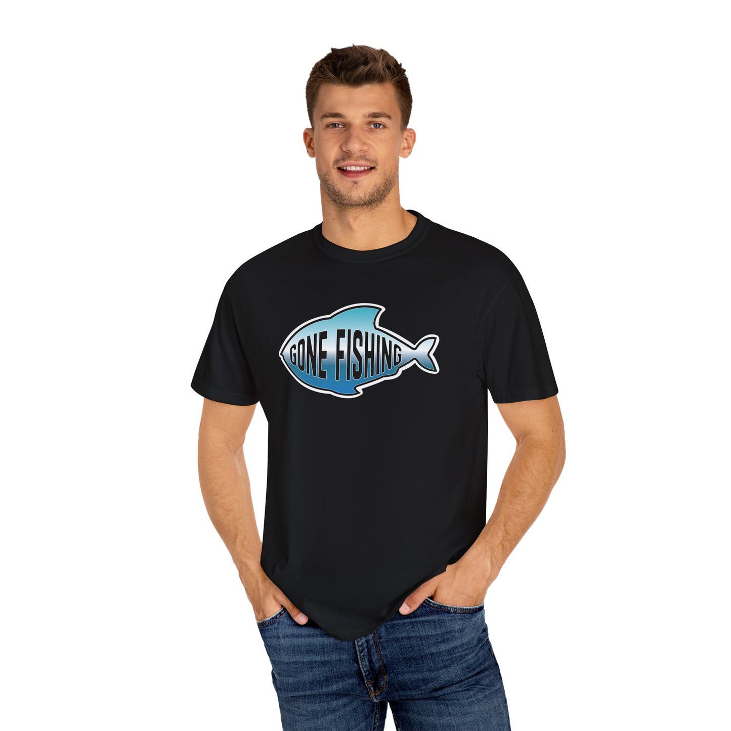 Gone Fishing Comfort Colors T-Shirt | Garment-Dyed Short Sleeve T-Shirt, Perfect for Fishing Enthusiasts (P-6065)