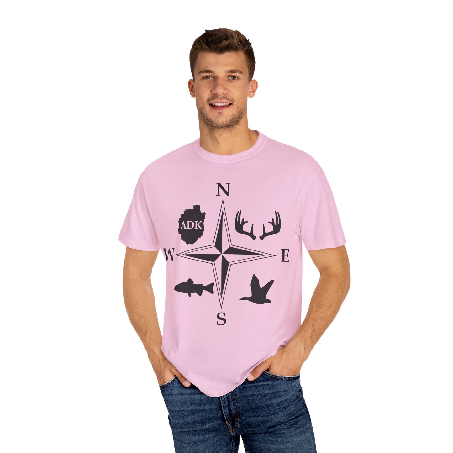 Adirondack Adventurers Compass Comfort Colors Short Sleeve Unisex T-Shirt - ADK Hunters Compass (P6027)