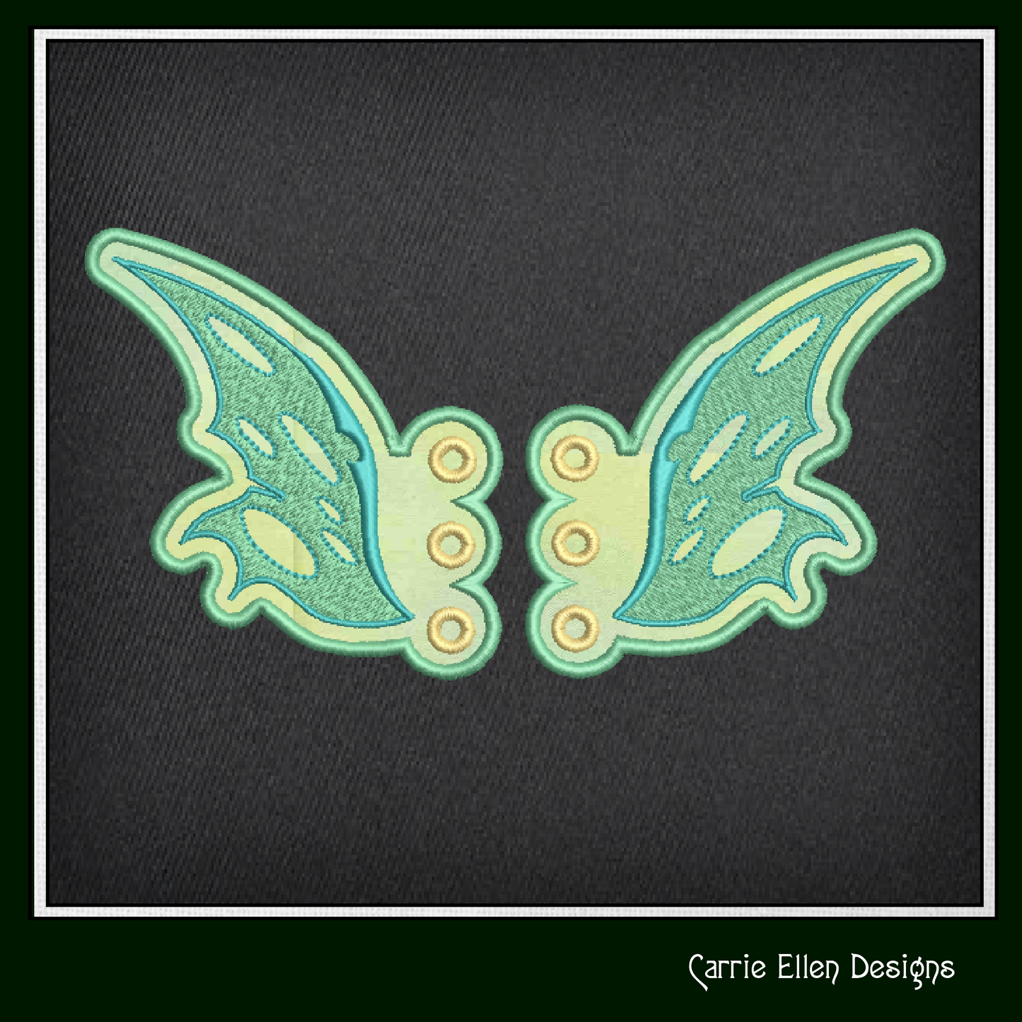 Fairy Wing Shoe Wing Machine Embroidery Design – In The Hoop Shoelace Wings for Shoes and Boots – 4x4 & 5x7 Hoop Sizes (1761)