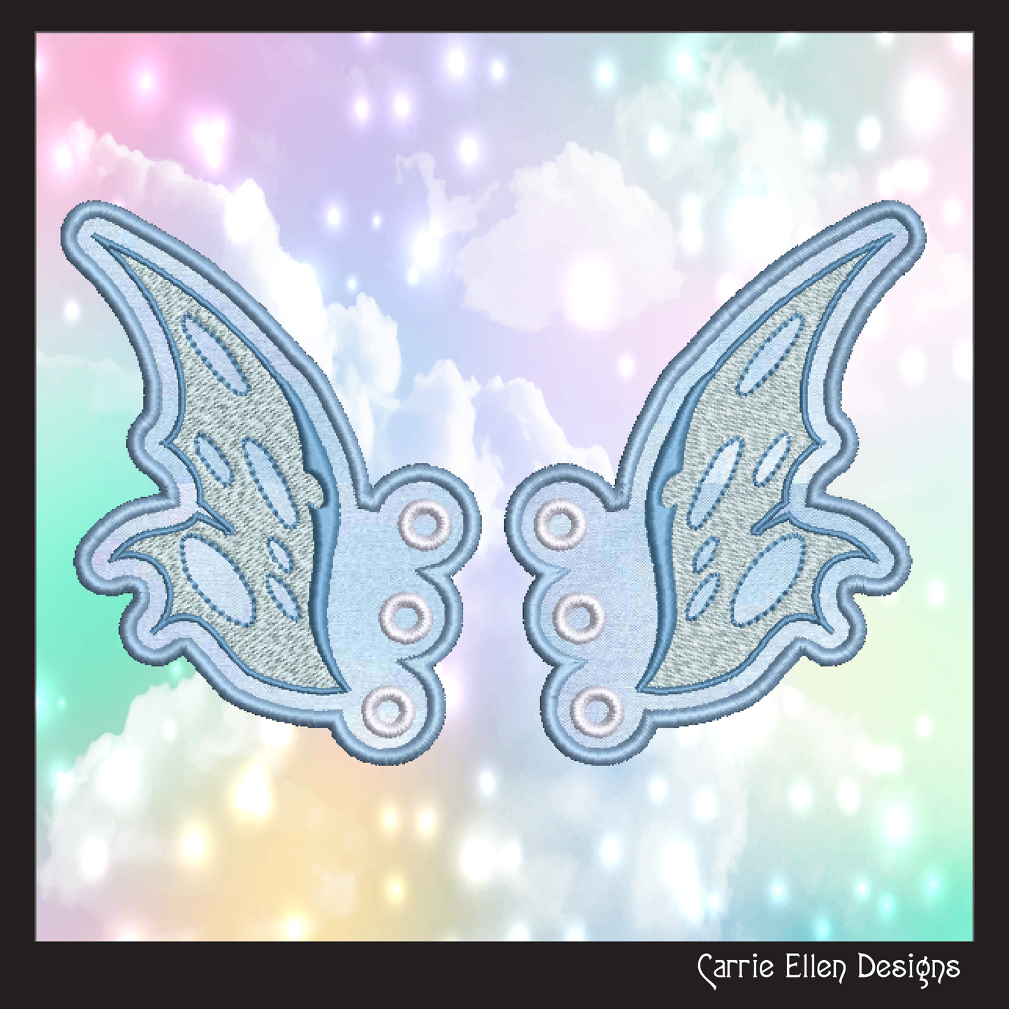 Fairy Wing Shoe Wing Machine Embroidery Design – In The Hoop Shoelace Wings for Shoes and Boots – 4x4 & 5x7 Hoop Sizes (1761)