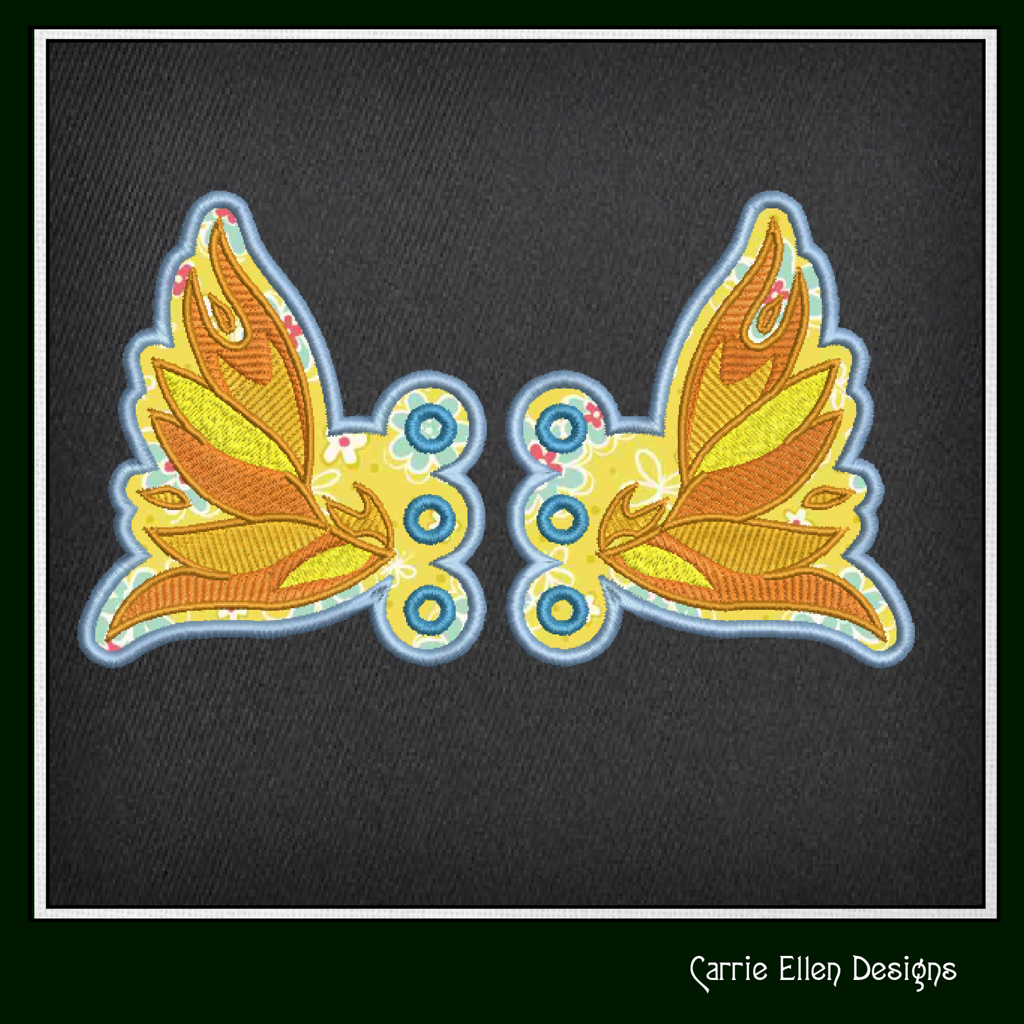 MLP Spitfire Shoe Wing Machine Embroidery Design – In The Hoop Phoenix Fairy Wing Shoelace Wings for Shoes and Boots – 4x4 & 5x7 Hoop (1769)