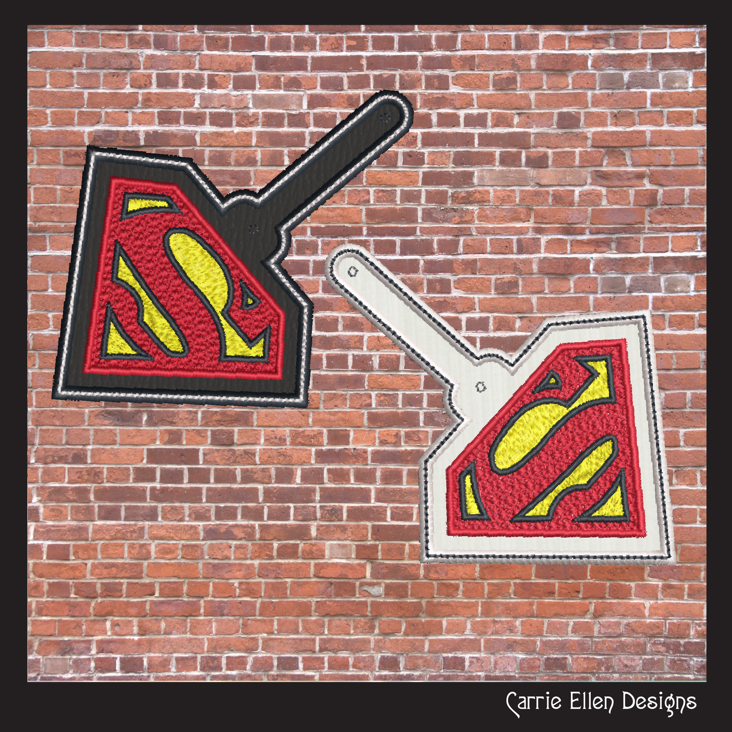 Superman Logo ITH Key Fob Machine Embroidery Design | Superhero Key Tag In-The-Hoop Project (1777)