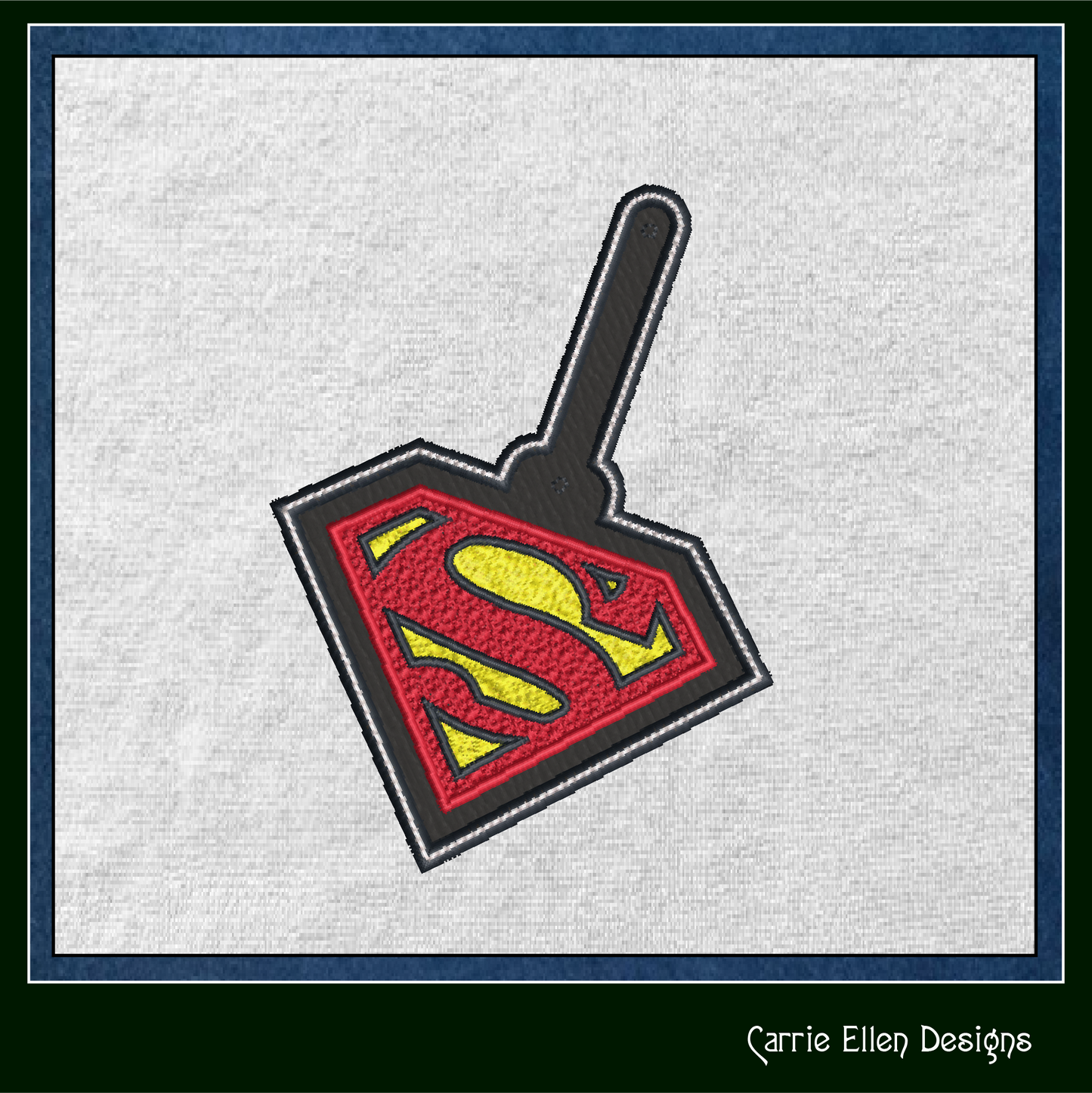 Superman Logo ITH Key Fob Machine Embroidery Design | Superhero Key Tag In-The-Hoop Project (1777)